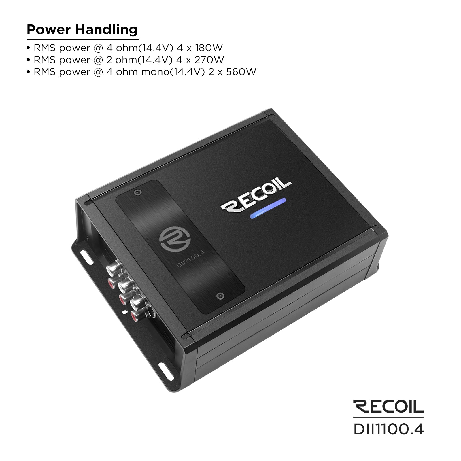 DII1000.1 - Ultra Compact Class-D Mono Car Audio Amplifier, Max 2,000 Watts, 2-4 OHM Stable, Bridgeable