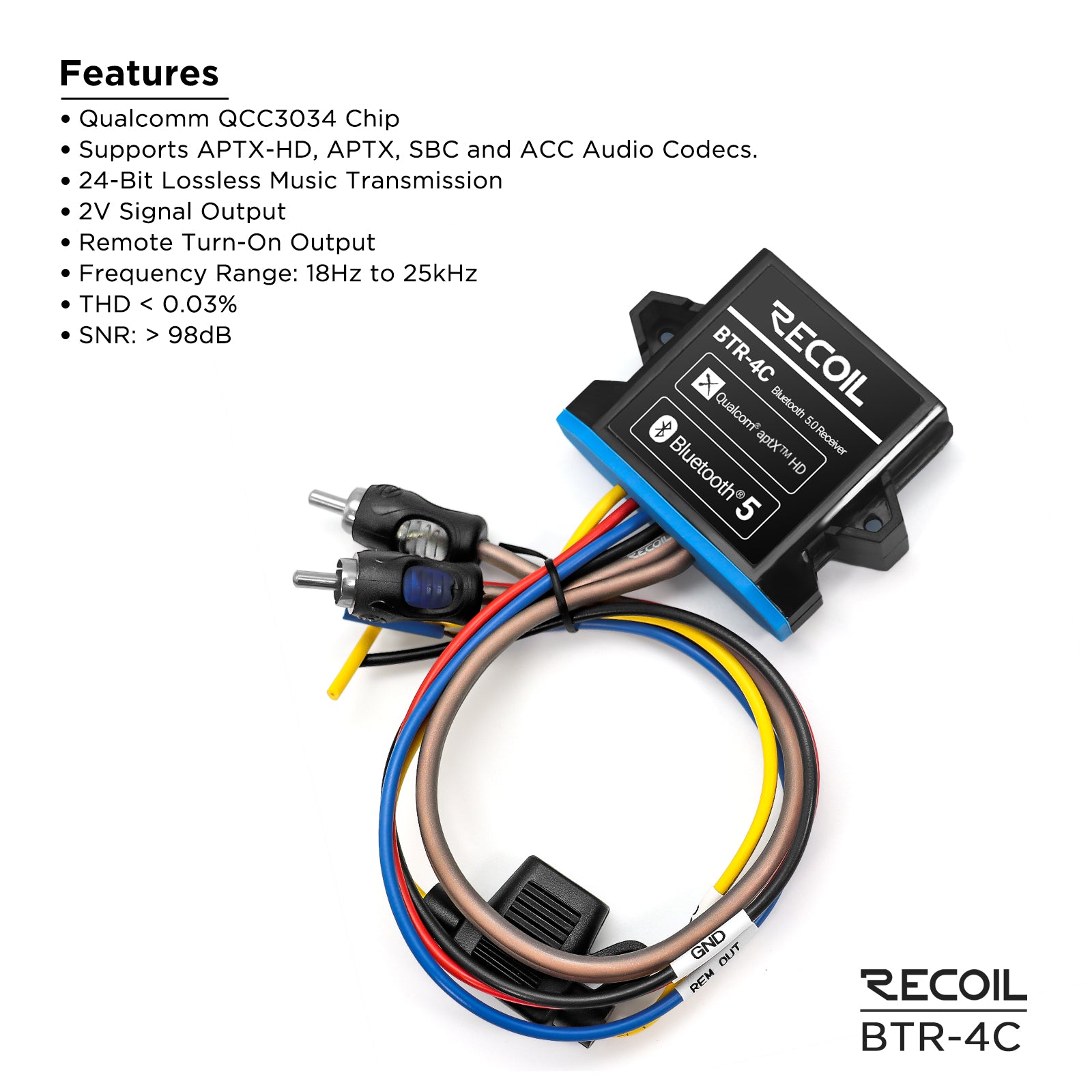 BTR-4C - Waterproof Bluetooth Receiver