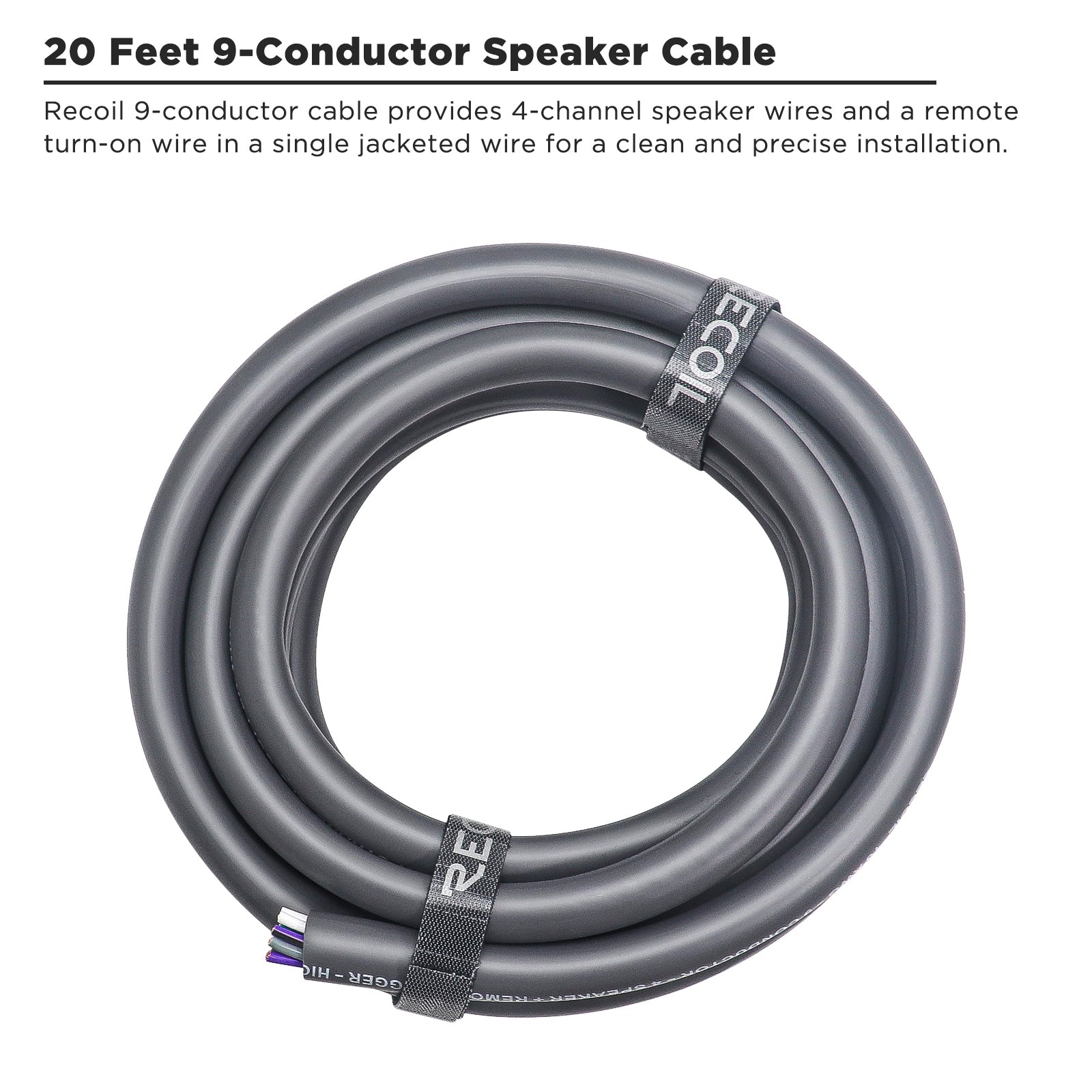 SW9C16-20 - 20-feet 9-conductor Speaker Cable, 16awg Pure OFC, Ultra-flex and Easy Peel Jacket, 4-channel Speaker Wire and Remote Wire