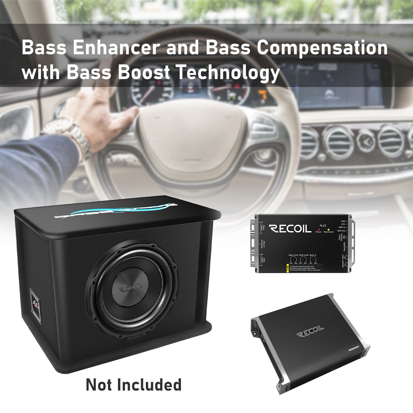 PLOC2 - 2-channel Line Output Converter with Bass Boost Technology with Remote Bass Knob and Voltmeter, Perfect for Adding a Subwoofer and Amplifier to Your Factory Stereo