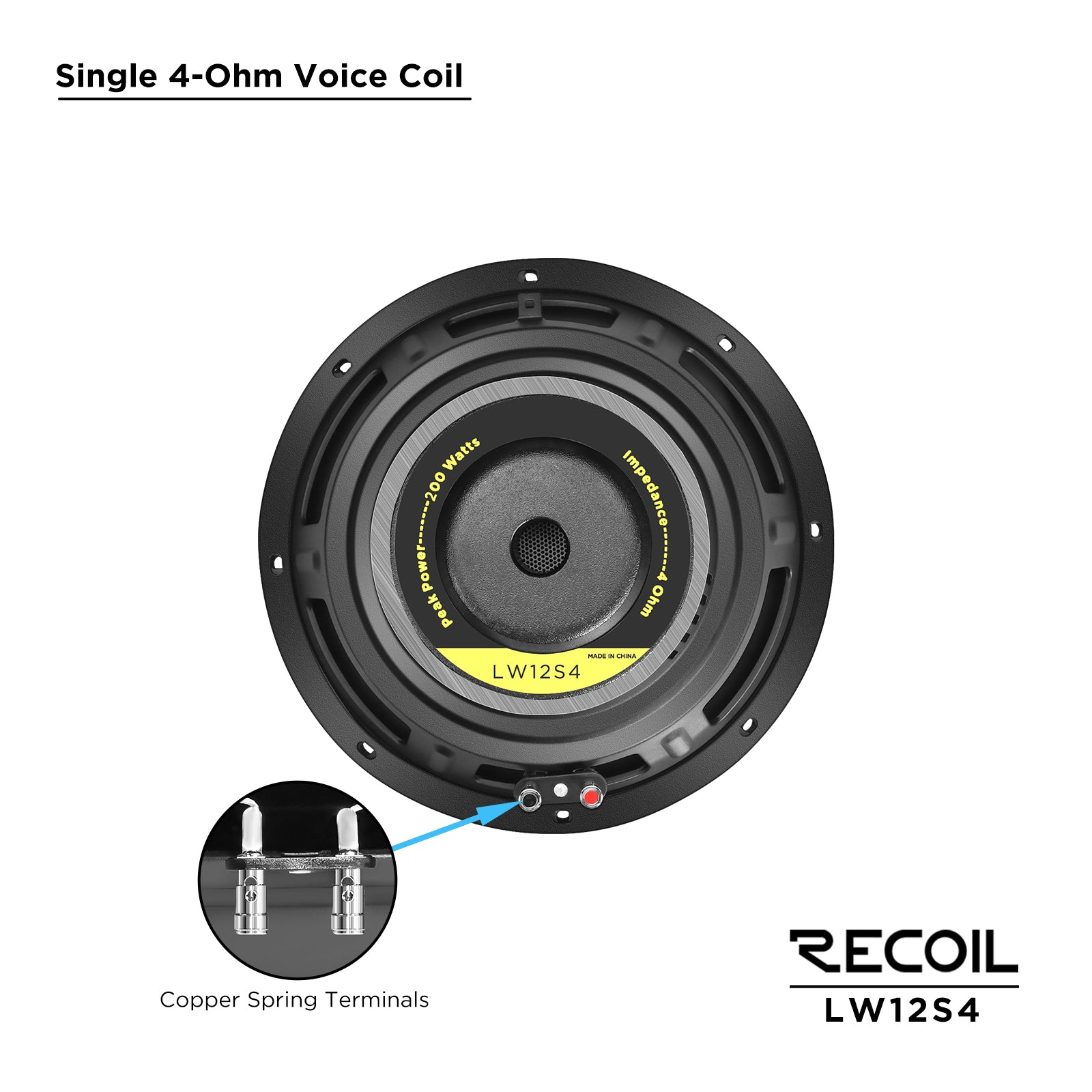 LW12S4 - 12-inch Single 4-ohm Subwoofer