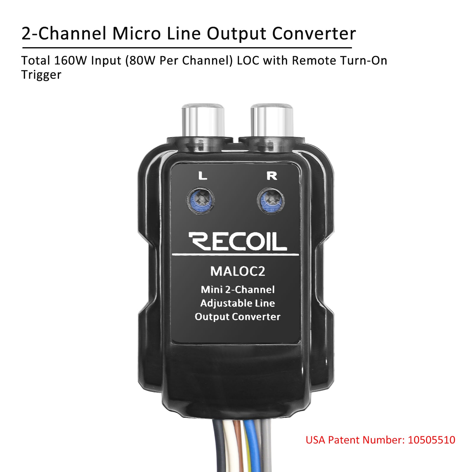 MALOC2 - 2-channel Adjustable Micro Line Output Converter with 10v Output and Remote Turn-on Trigger