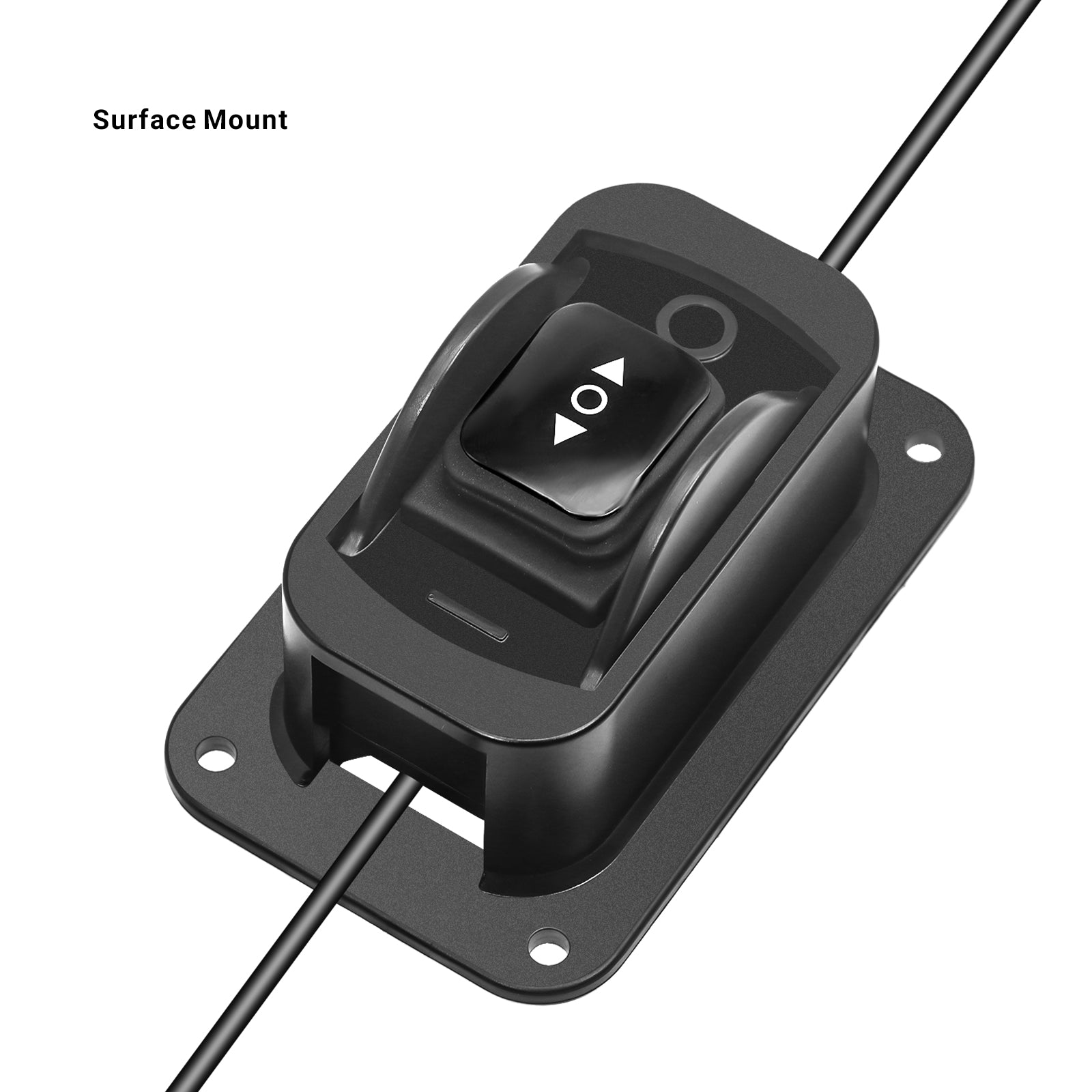 LAS3 - DPDT 25a 12v DC Motor Polarity Reversing Momentary Rocker Switch with Universal Bracket for Flush and Surface Mounting