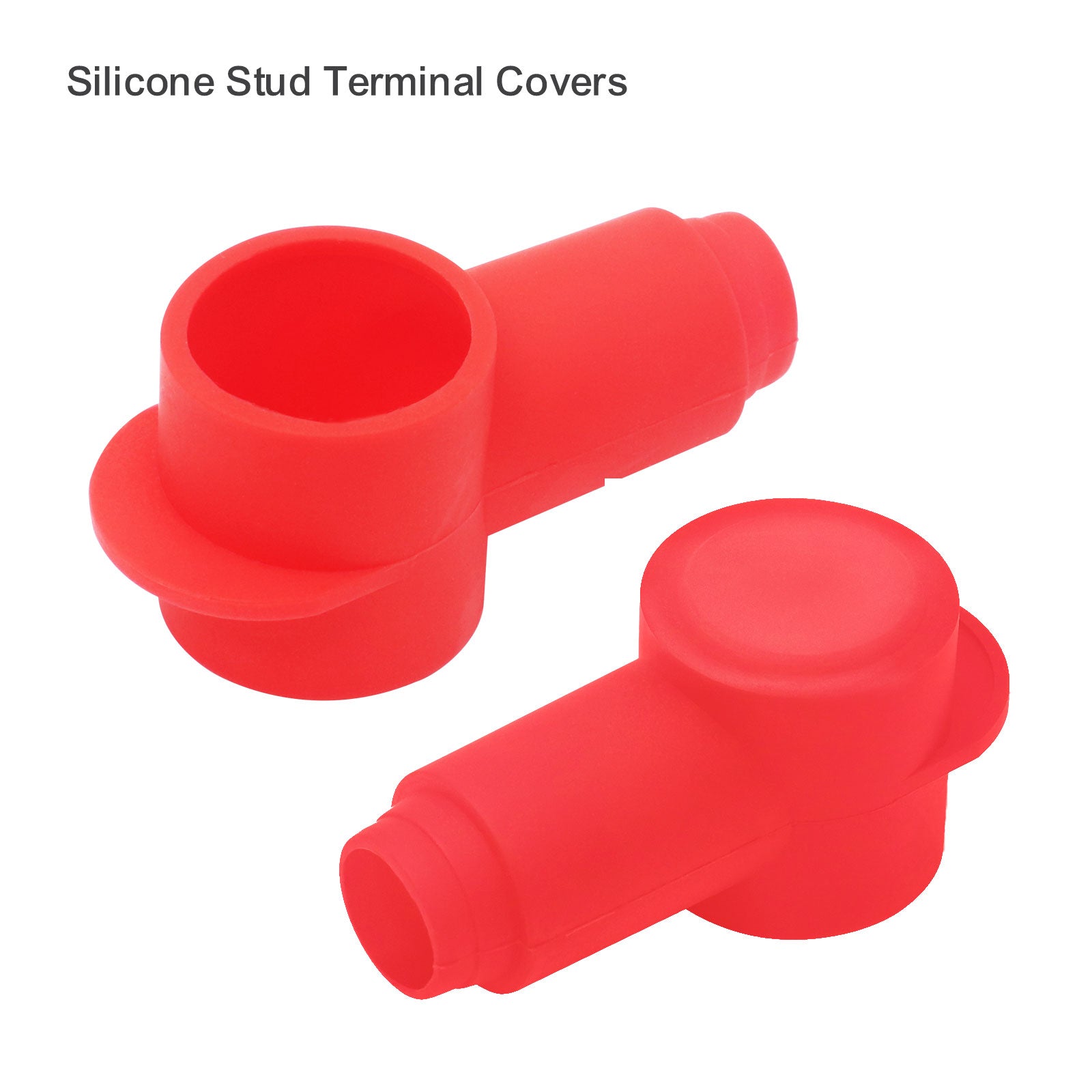 STC40-4R - 4 Pack Silicone Terminal Covers for Alternator Battery Stud and Power Junction Blocks, Fits 3/0awg to 4/0awg Wire, 4pcs Red