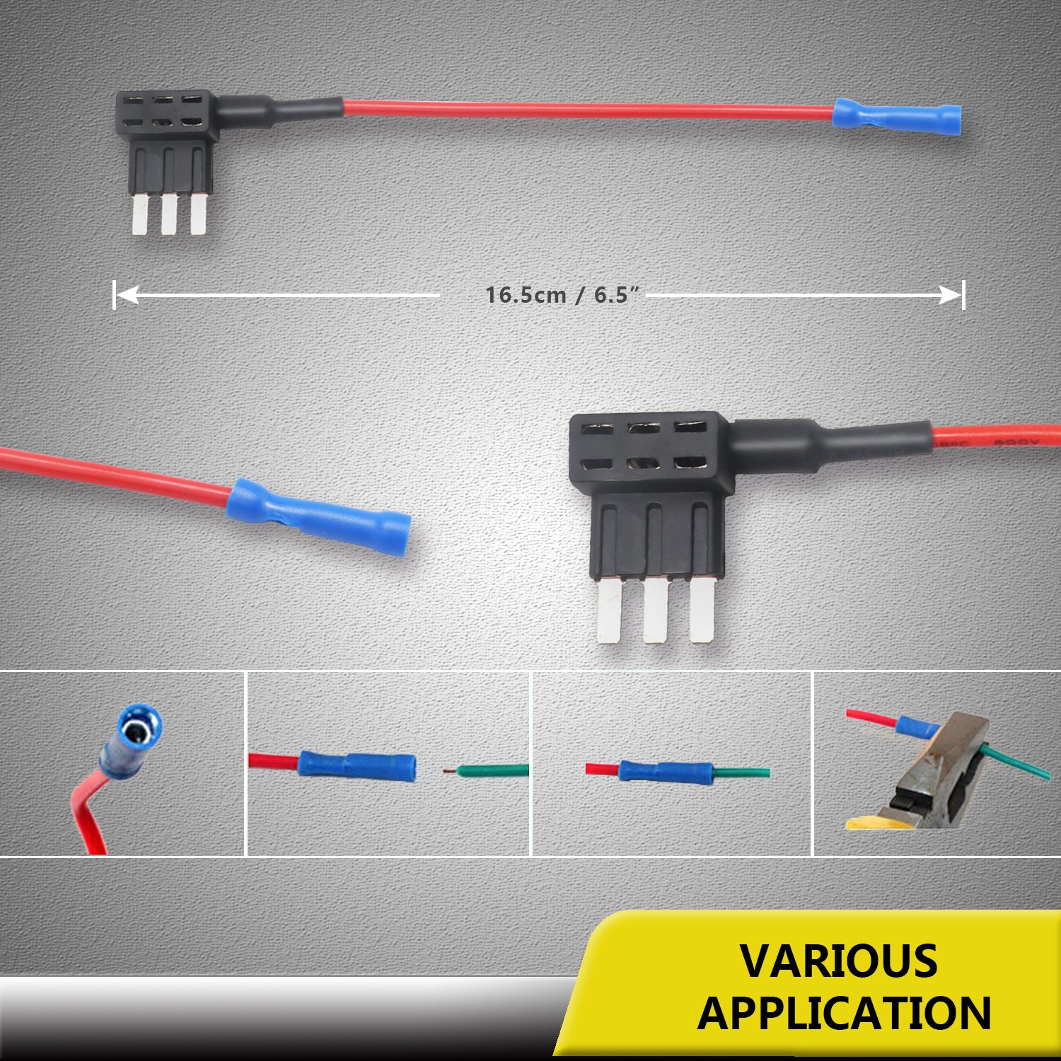 FT5-5 - 5 Pack 12v Car Add-a-circuit Micro3 Fuse Tap Adapter, Atl Blade Fuse Holder with 10pcs 5a & 10a Fuses