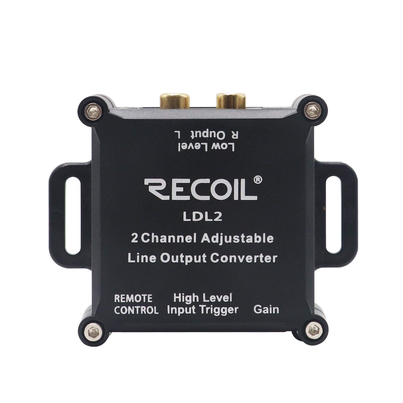 LDL2 - Two Channel Speaker Cable to RCA Adjustable Line Output Converter with Bass Level Controller and Voltage Meter