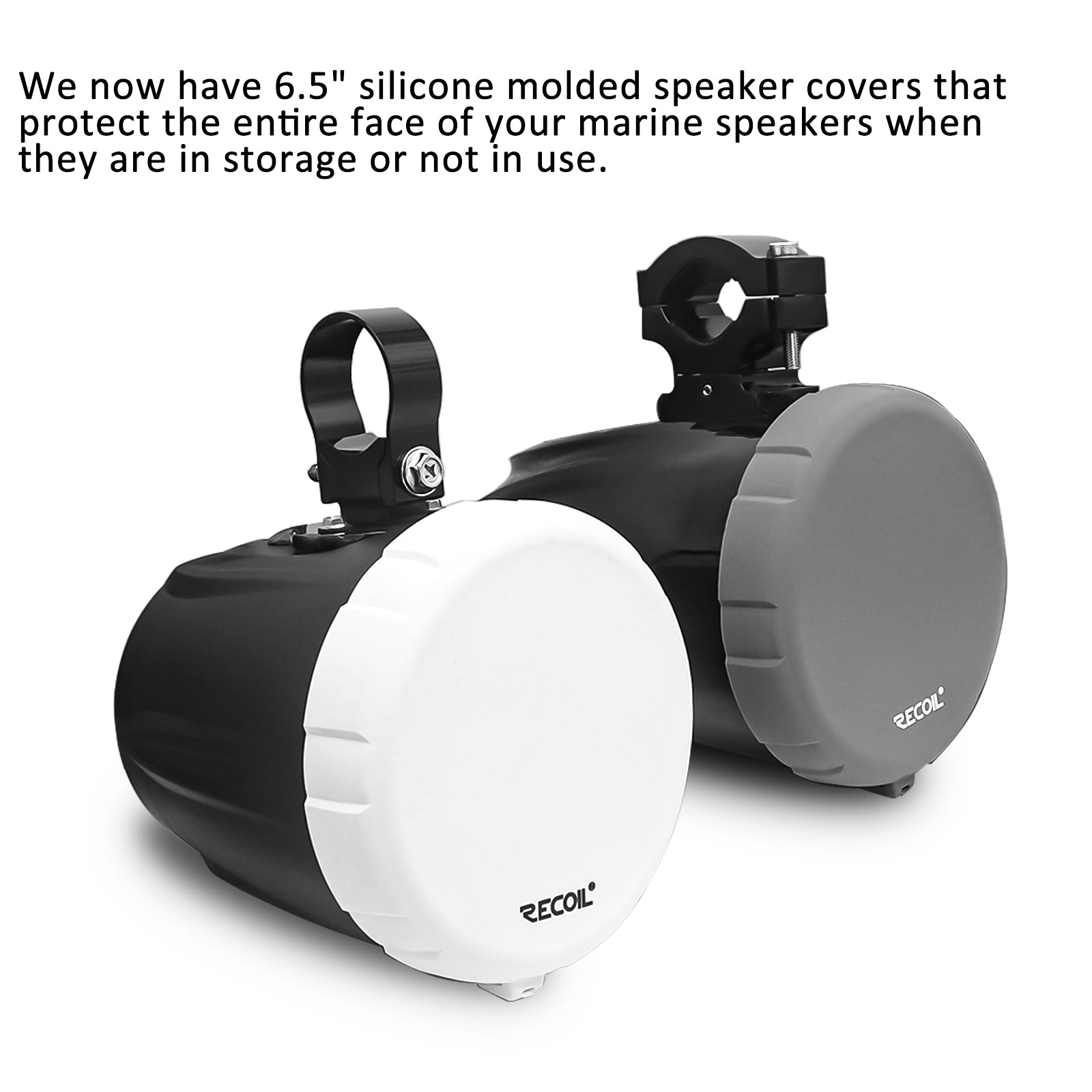 SC65-W - 6.5” Marine Speaker Covers, Silicon Material, Designed for Uv Rays, Dust & Water Protection, White Color, Pairs
