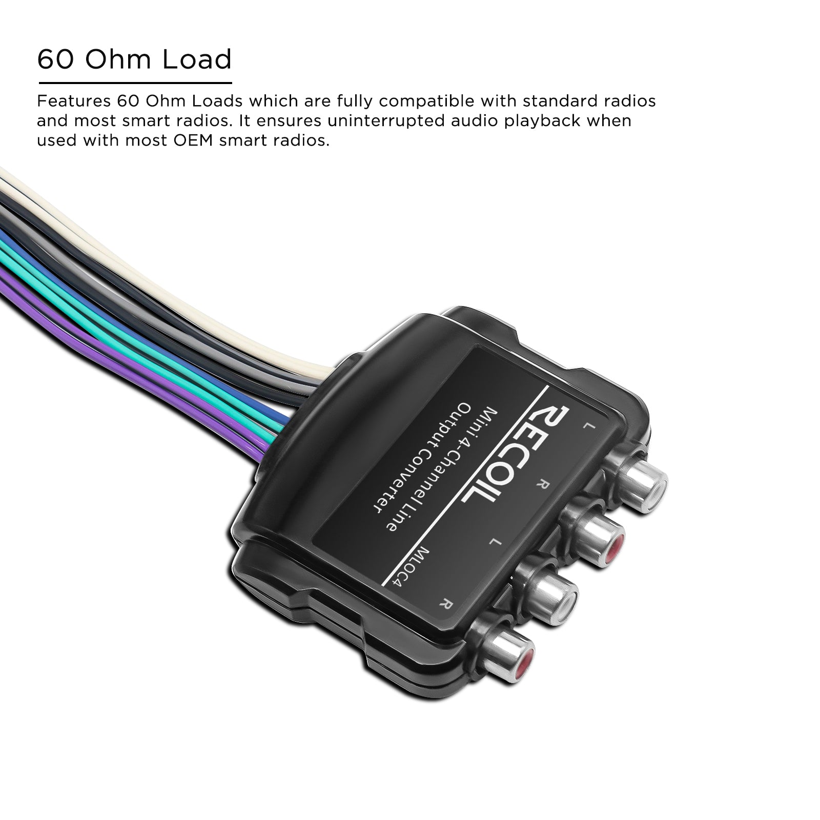 MLOC4 - 4-channel Smart Micro Line Output Converter with 10v Output and 12v Remote Turn-on Trigger and 60 OHM Load Impedance