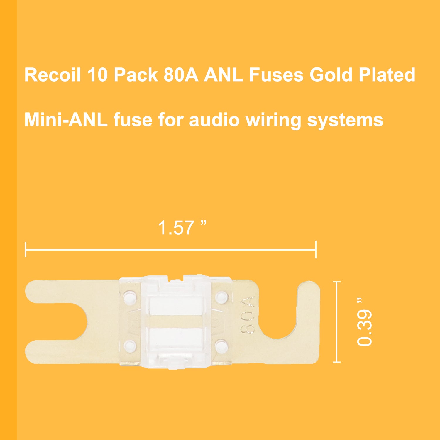 MANLF80-10 - 10 Pack 80a Mini-anl Fuses Gold Plated