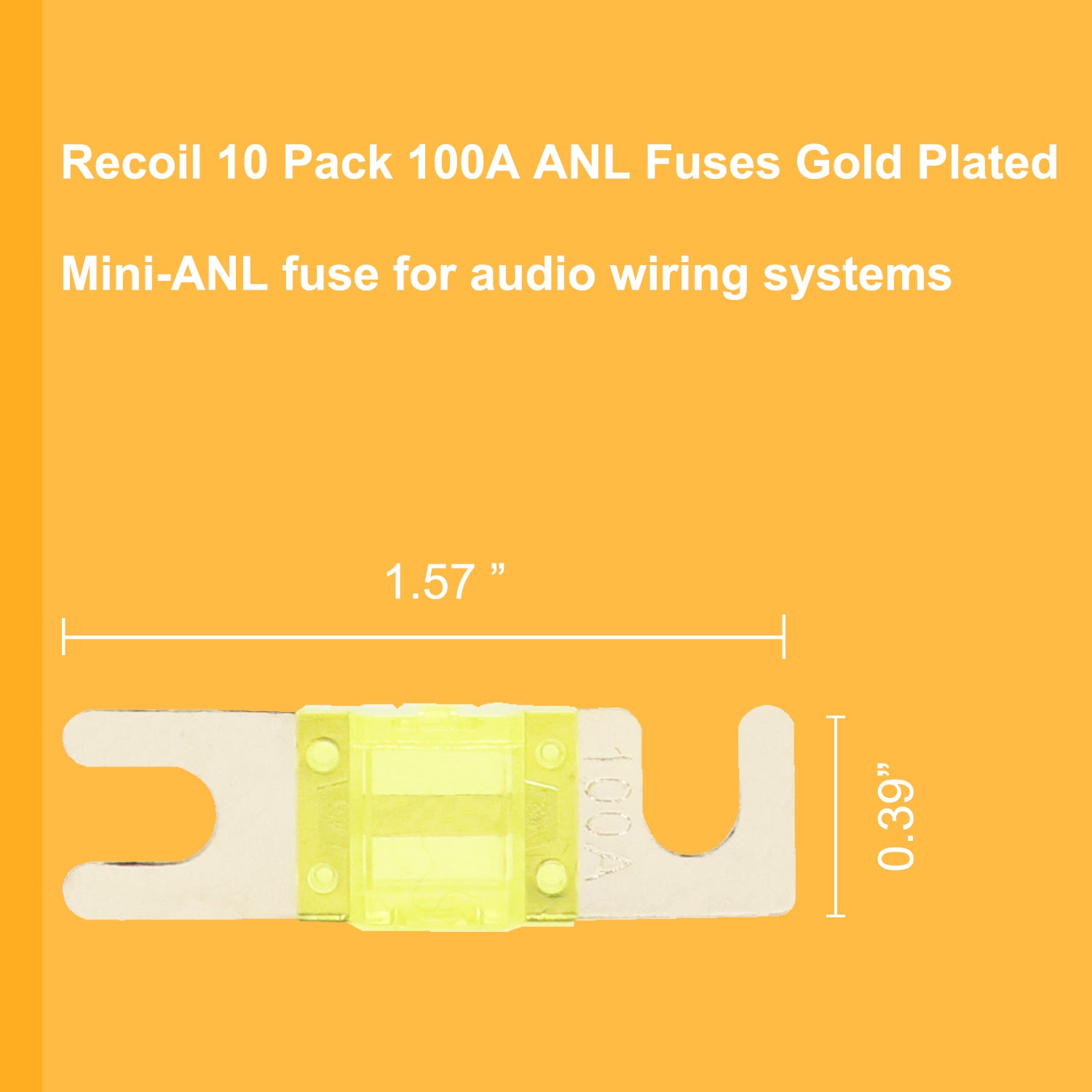 MANLF100-10 - 10 Pack 100a Mini-anl Fuses Gold Plated
