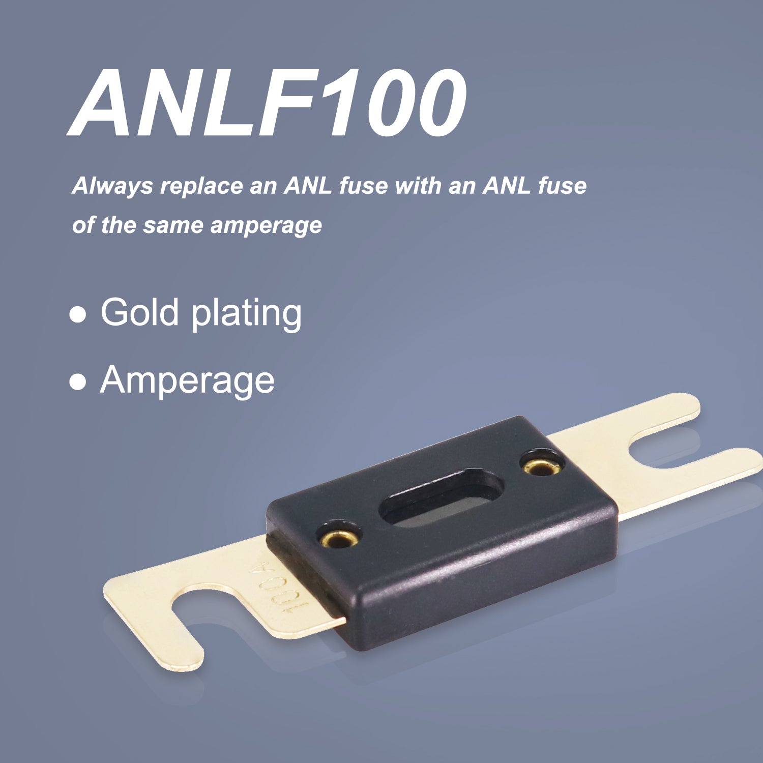 ANLF100-2 - 2 Pack 100a ANL Fuses Gold Plated
