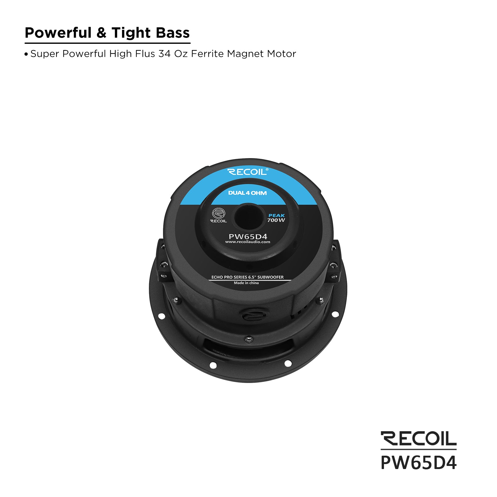 PW65D4 - 6.5-inch Dual 4-ohm Subwoofer