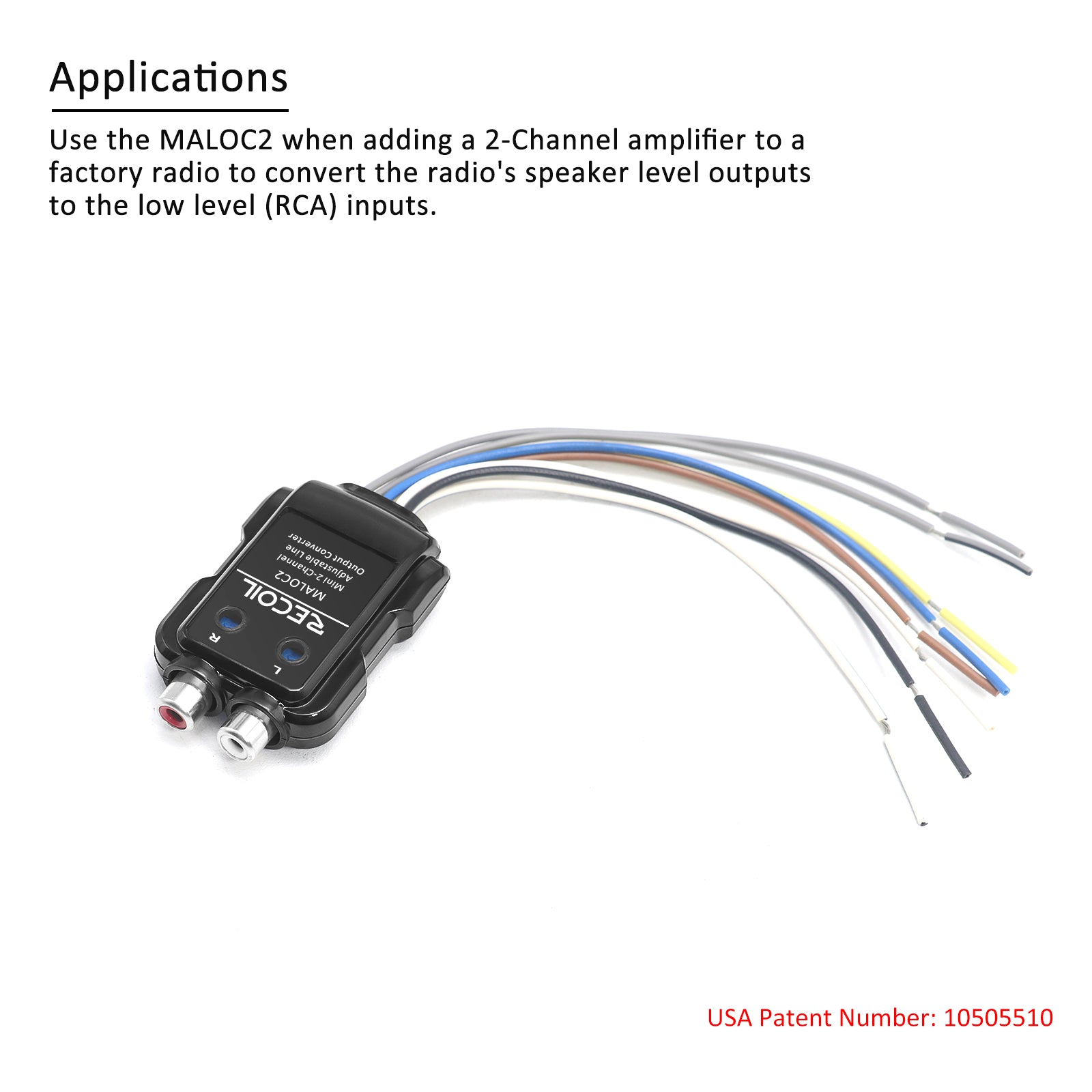 MALOC2 - 2-channel Adjustable Micro Line Output Converter with 10v Output and Remote Turn-on Trigger