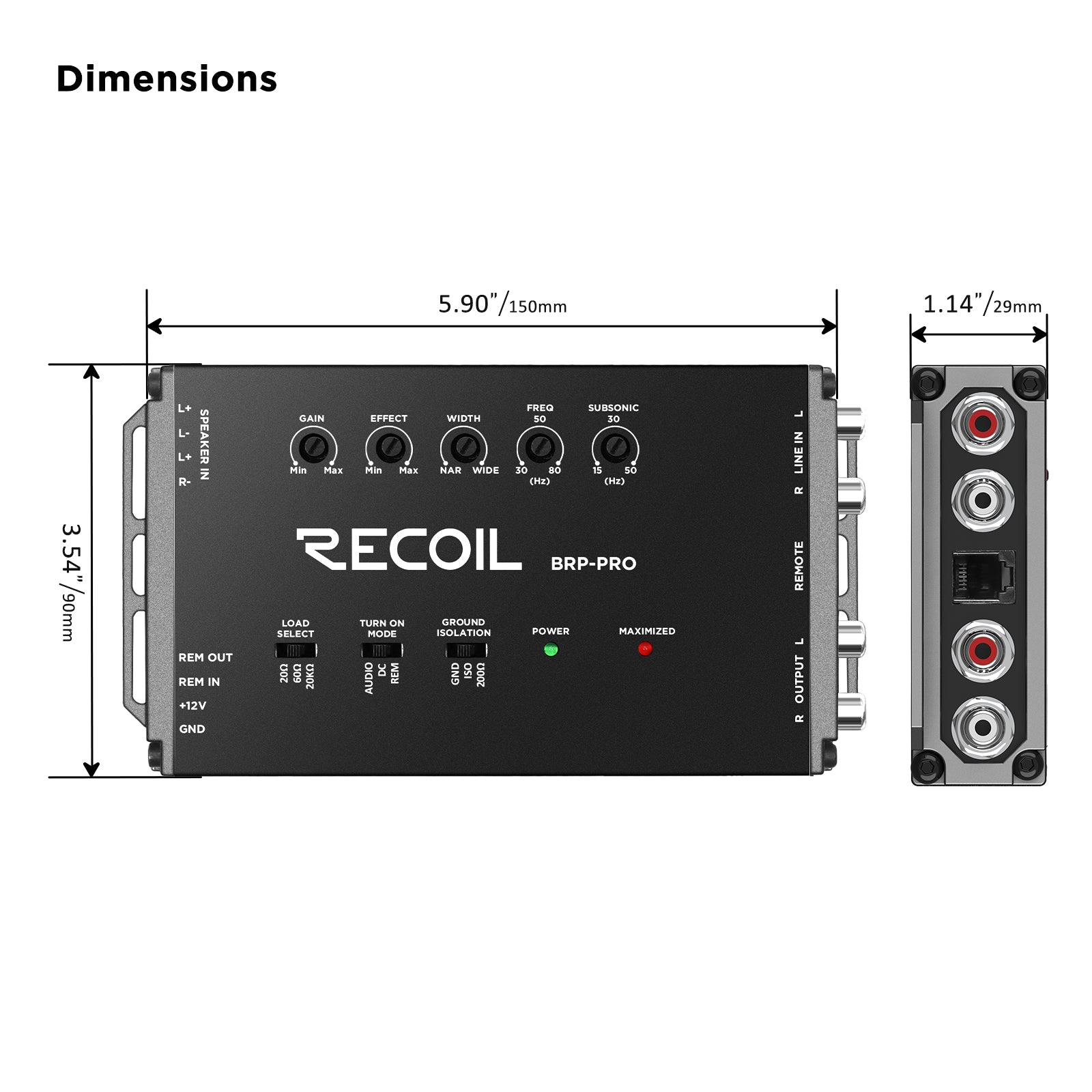 BRP-PRO - Active Line Output Converter - Bass Restoration Processor / Loc / Line Driver