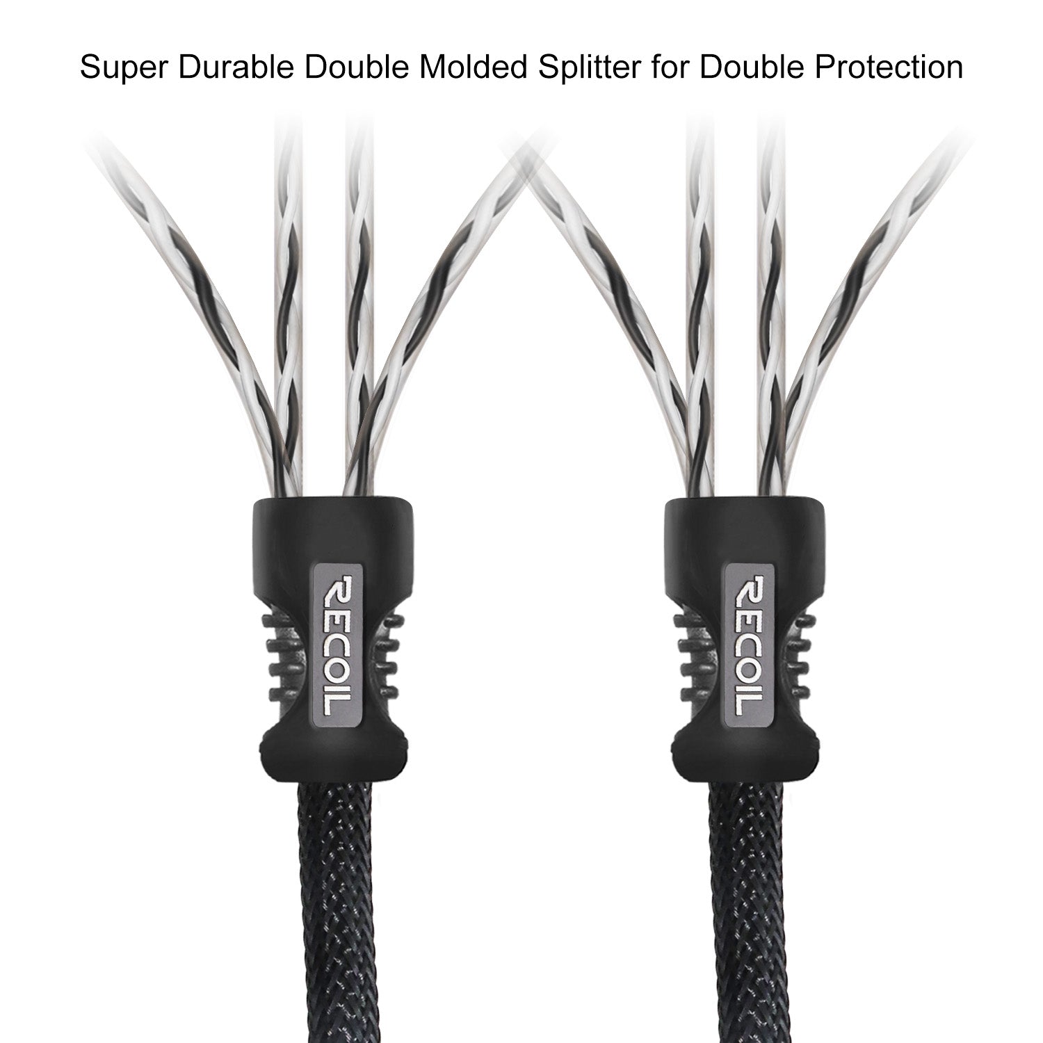 PCI412 - Premium 100% Oxygen Free Copper 12ft 4-channel RCA Audio Interconnects Cable (4x RCA Male to 4x RCA Male), Double Shielded with Noise Reduction