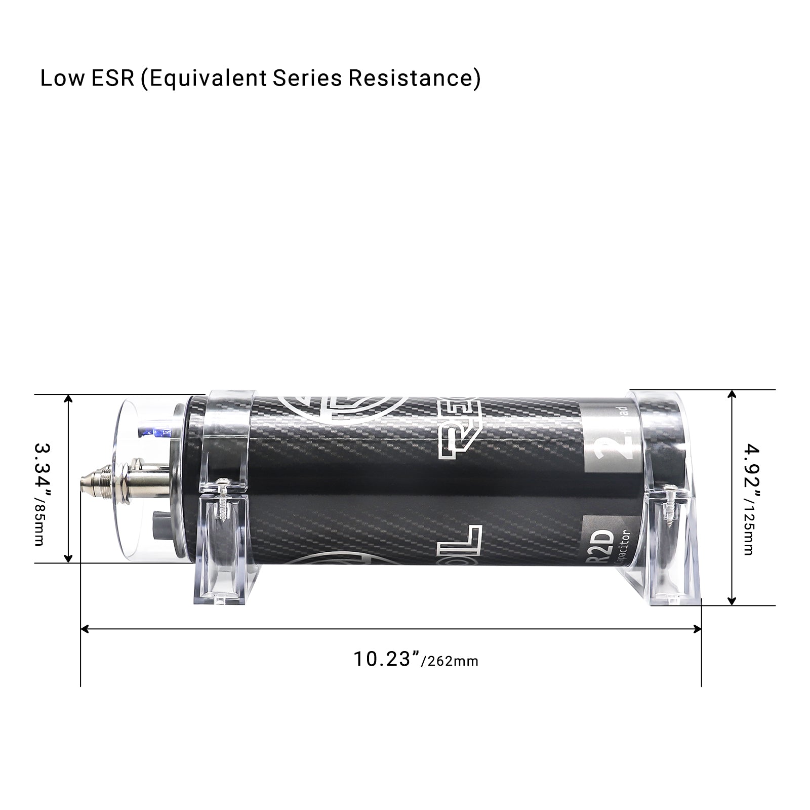 R2D - 2.0 Farad Car Audio Energy Storage Reinforcement Capacitor with Blue Digital Read-out