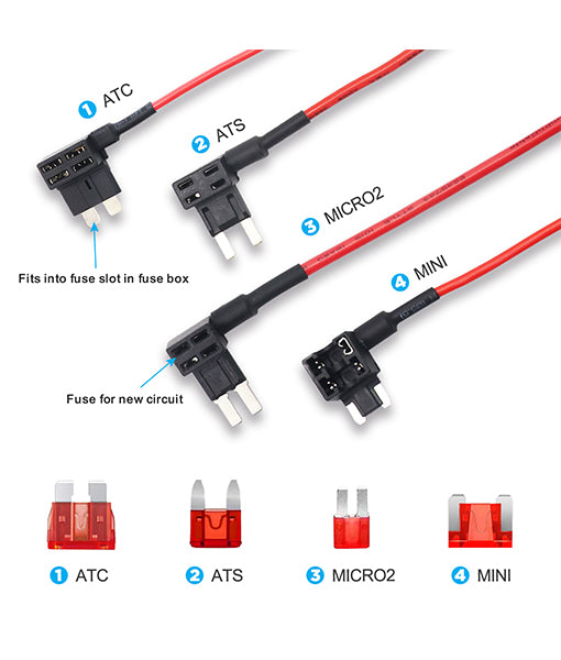 FTK12 - Recoil 4 Types 12v Add-a-circuit Adapter & Fuse Kit (12 Pack)