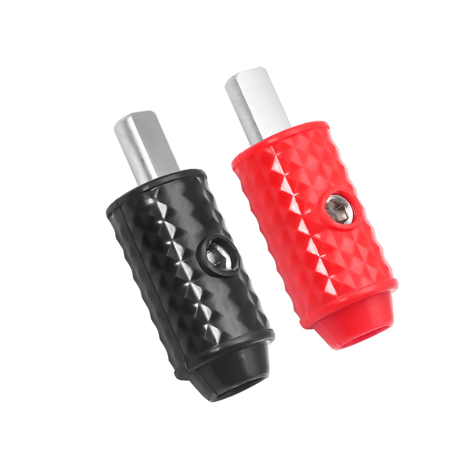 WI0P - Amplifier Power/ground Wire Input Brass 1/0 Gauge to 1/0 Gauge with Red/black Silicon Covers, Marine-grade Satin Chrome Finish, Pair