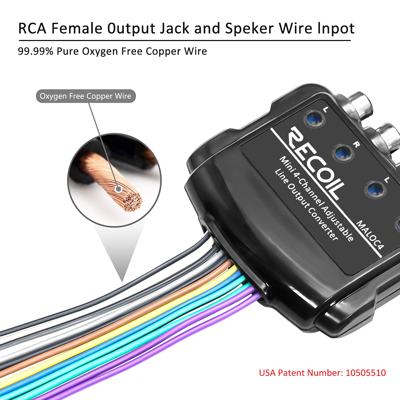 MALOC4 - 4-channel Adjustable Micro Line Output Converter with 10v Output and Remote Turn-on Trigger