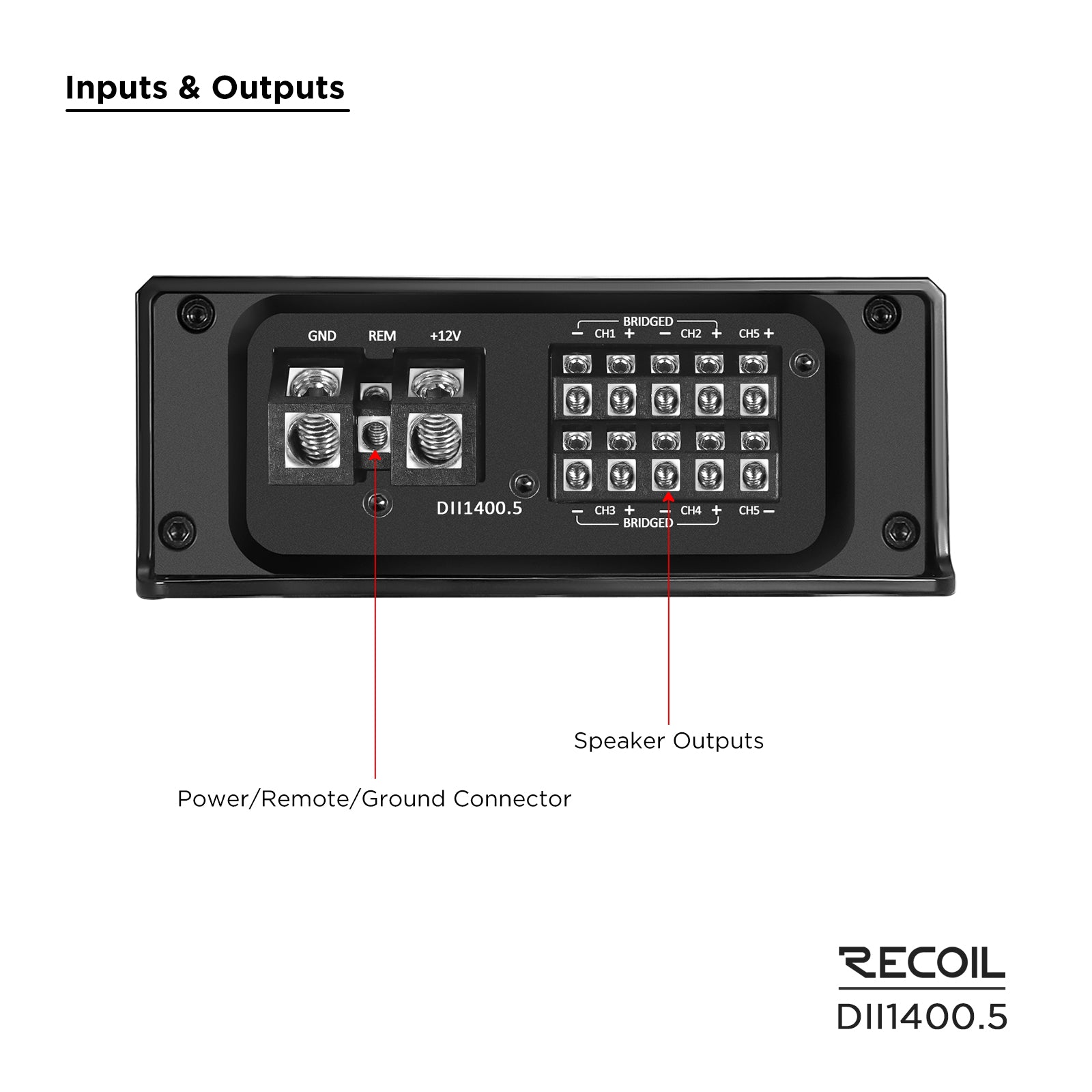 DII1400.5 - 1,400 Watts, Class-D, 5-channel Amplifier