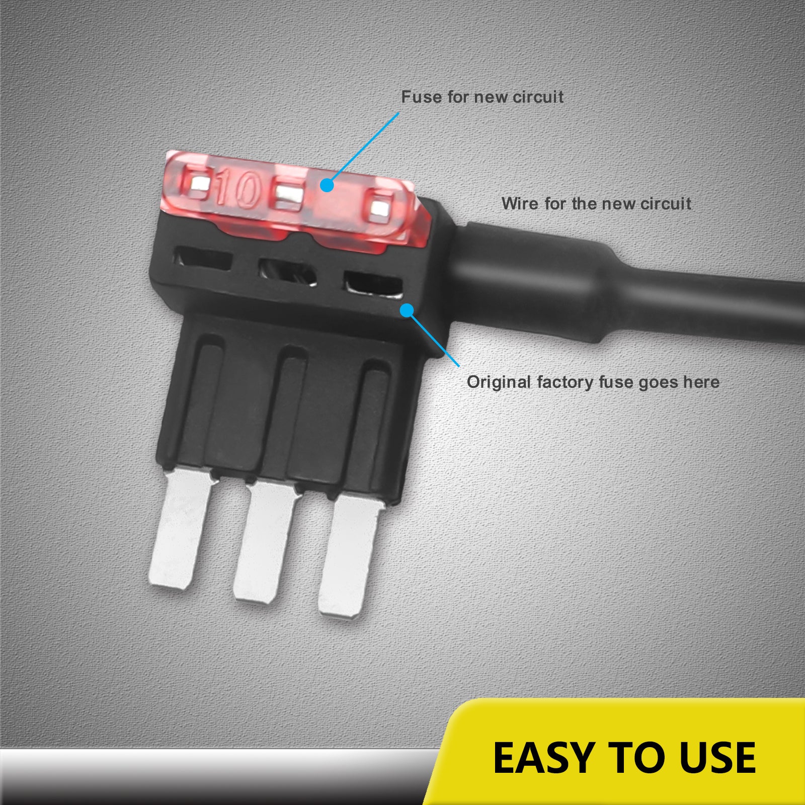 FT5-5 - 5 Pack 12v Car Add-a-circuit Micro3 Fuse Tap Adapter, Atl Blade Fuse Holder with 10pcs 5a & 10a Fuses