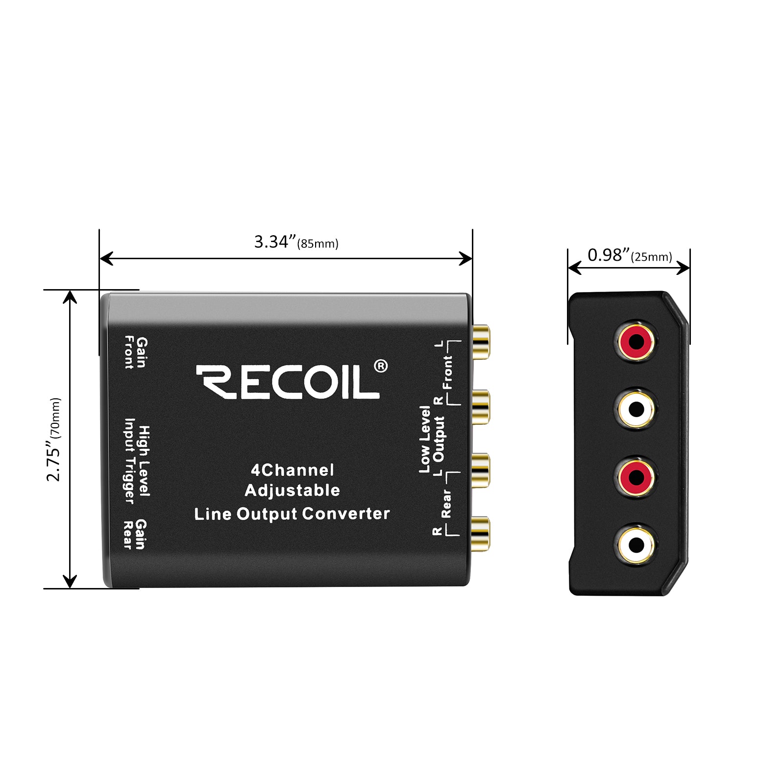 LOC4 - Four Channel Speaker Cable to RCA Adjustable Line Output Converter with Remote Turn On