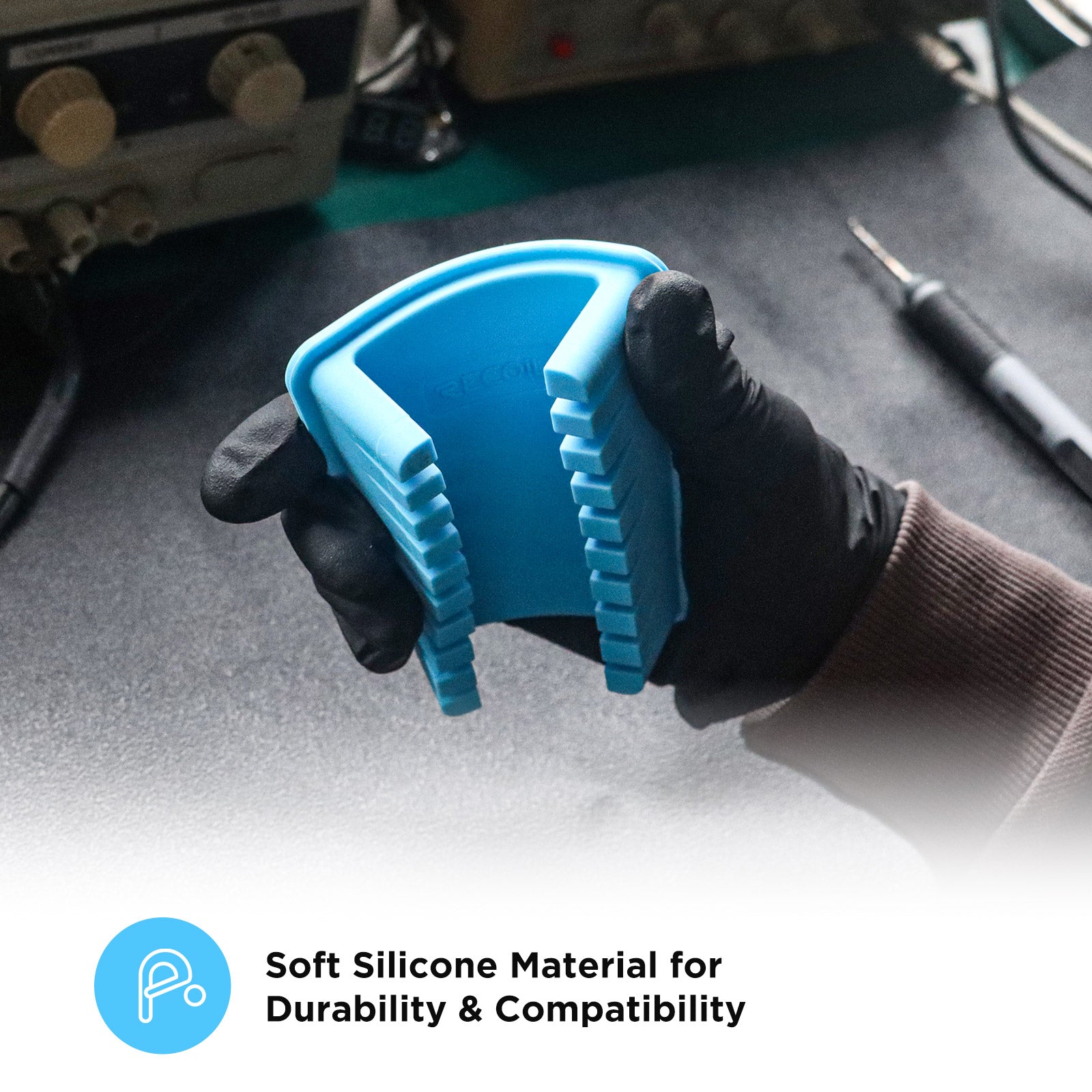 SWSL - 9 Slots Silicone Wire Harness Soldering Holder, Wire Leads Clamp Stand with Neo Magnets Base, Holds 30awg to 12awg Wires, High Temperature Silicone, One Piece