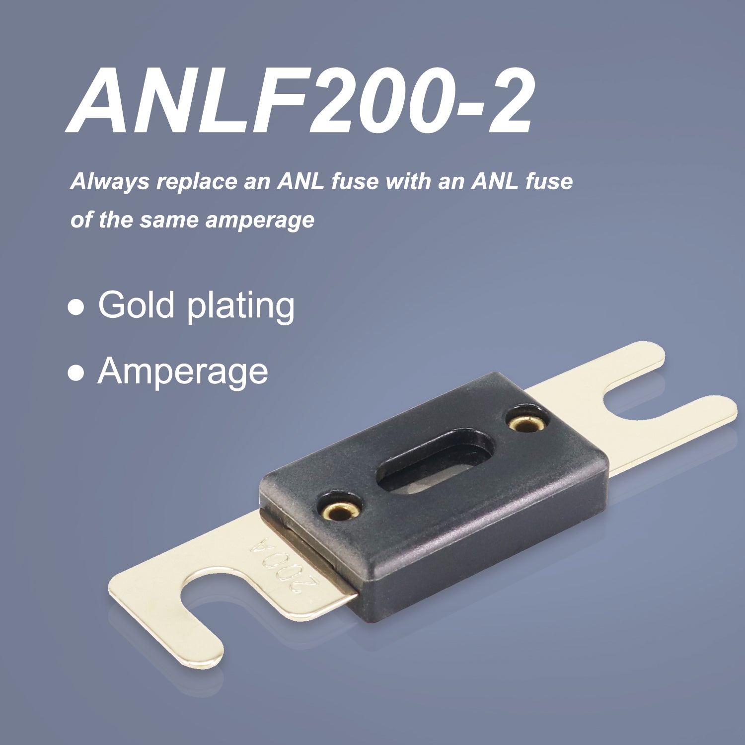 ANLF200-2 - 2 Pack 200a ANL Fuses Gold Plated