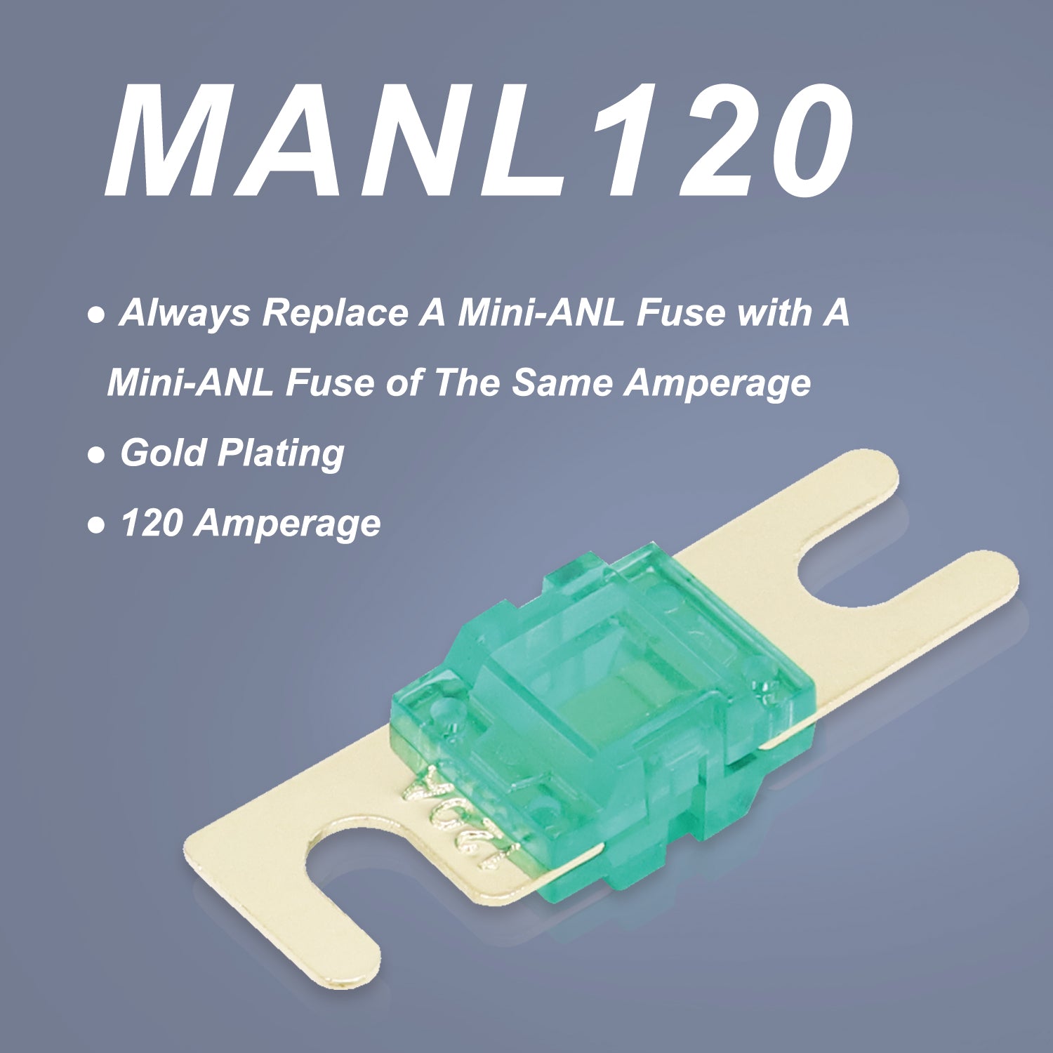 MANLF120-10 - 10 Pack 120a Mini-anl Fuses Gold Plated