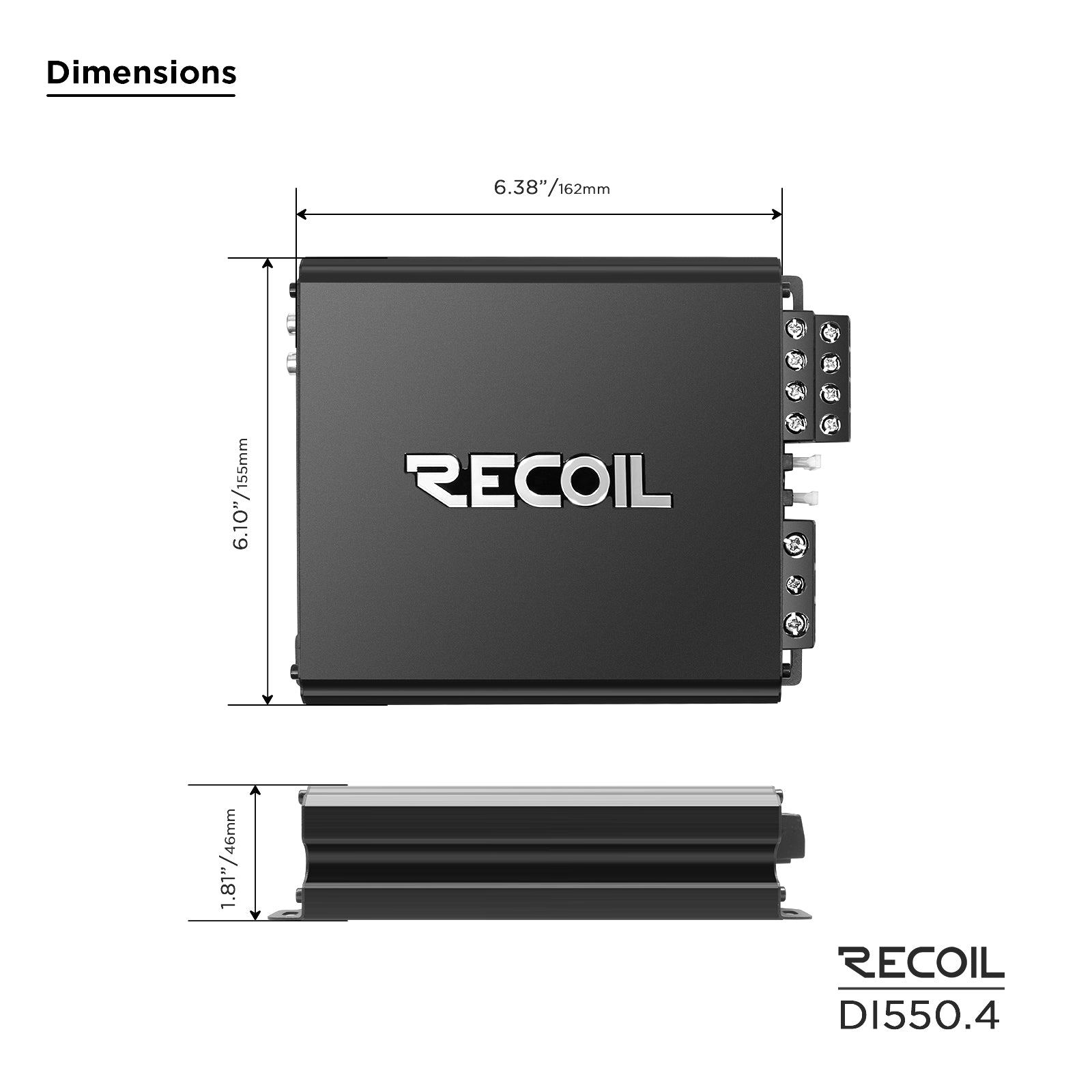 DI550.4 - Full-range Class-D 4-channel Car Audio Amplifier, 1,040 Watts, 2-4 OHM Stable, Mosfet Power Supply, Bridgeable
