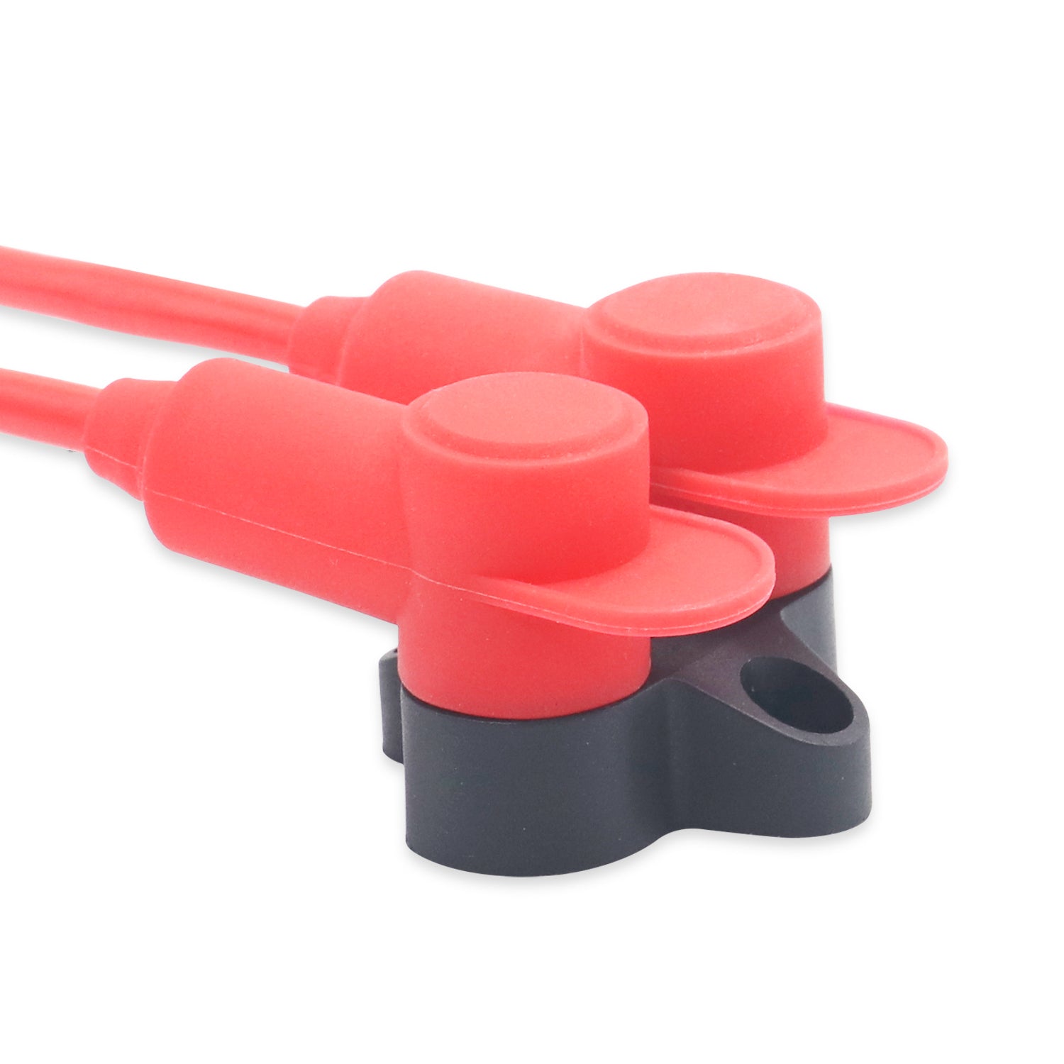 STC12-10R - 10 Pack Silicone Terminal Covers for Alternator Battery Stud and Power Junction Blocks, Fits 10-2awg Wire, 10pcs Red