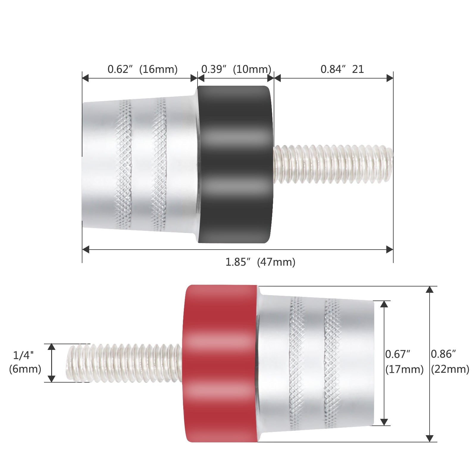 BTA6 - Battery Terminal Adaptor M6 Screw to Sae Top Posts, Solid Brass, Marine-grade Satin Chrome Finish, Positive & Negative Pair