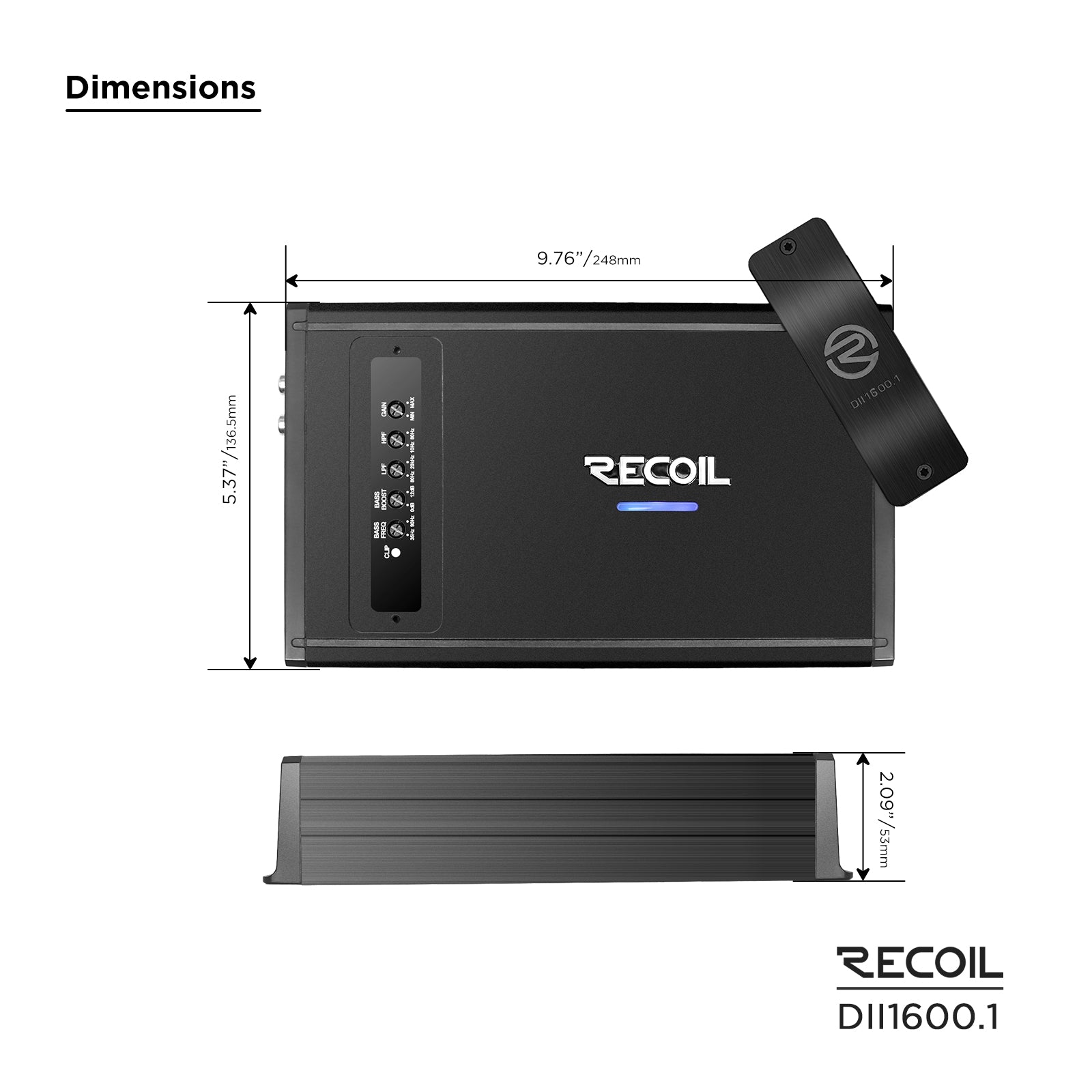 DII1600.1 - 1600 watts, Ultra Compact, Class-D, Mono Car Audio Amplifier