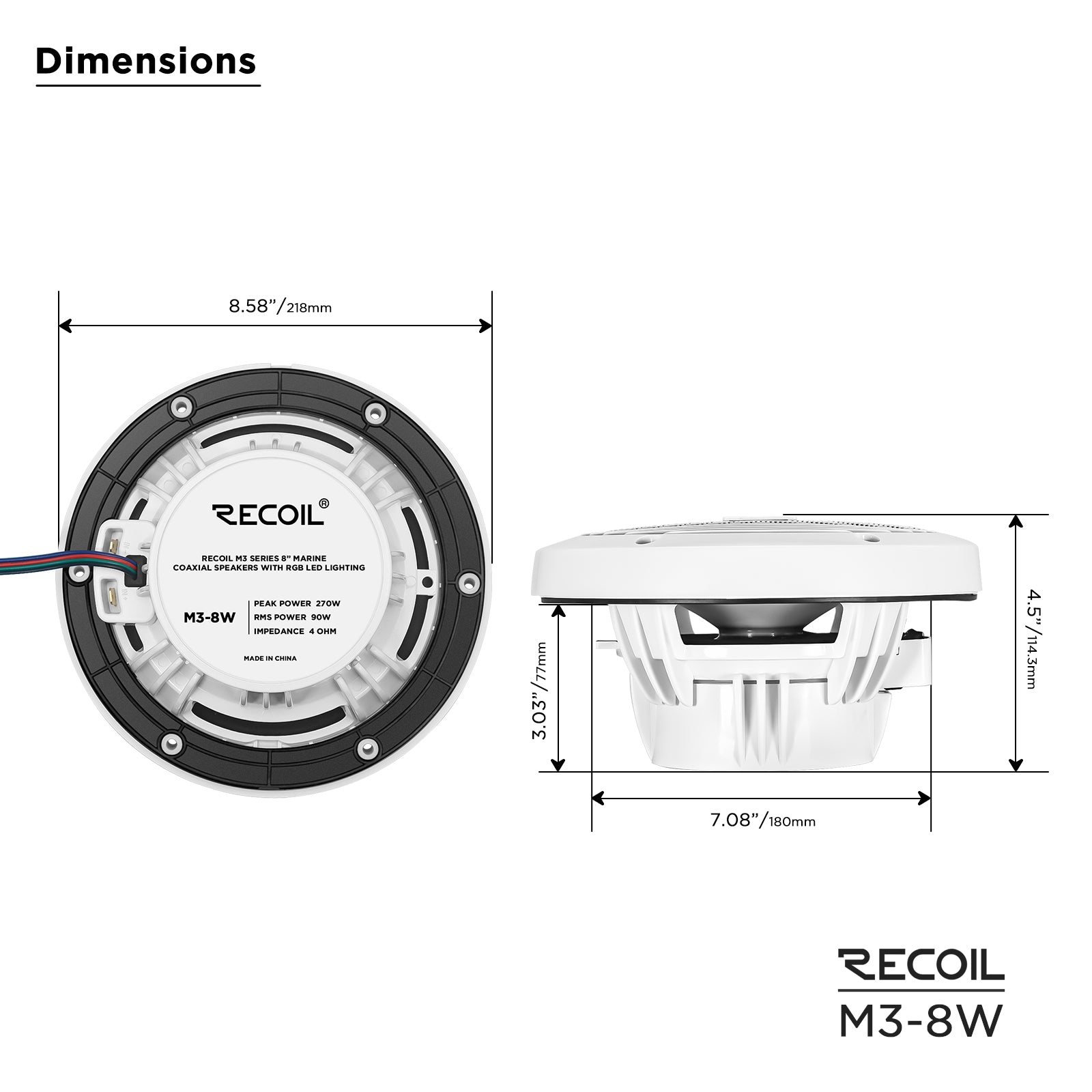 M3-8W - 8-inch Marine Speakers