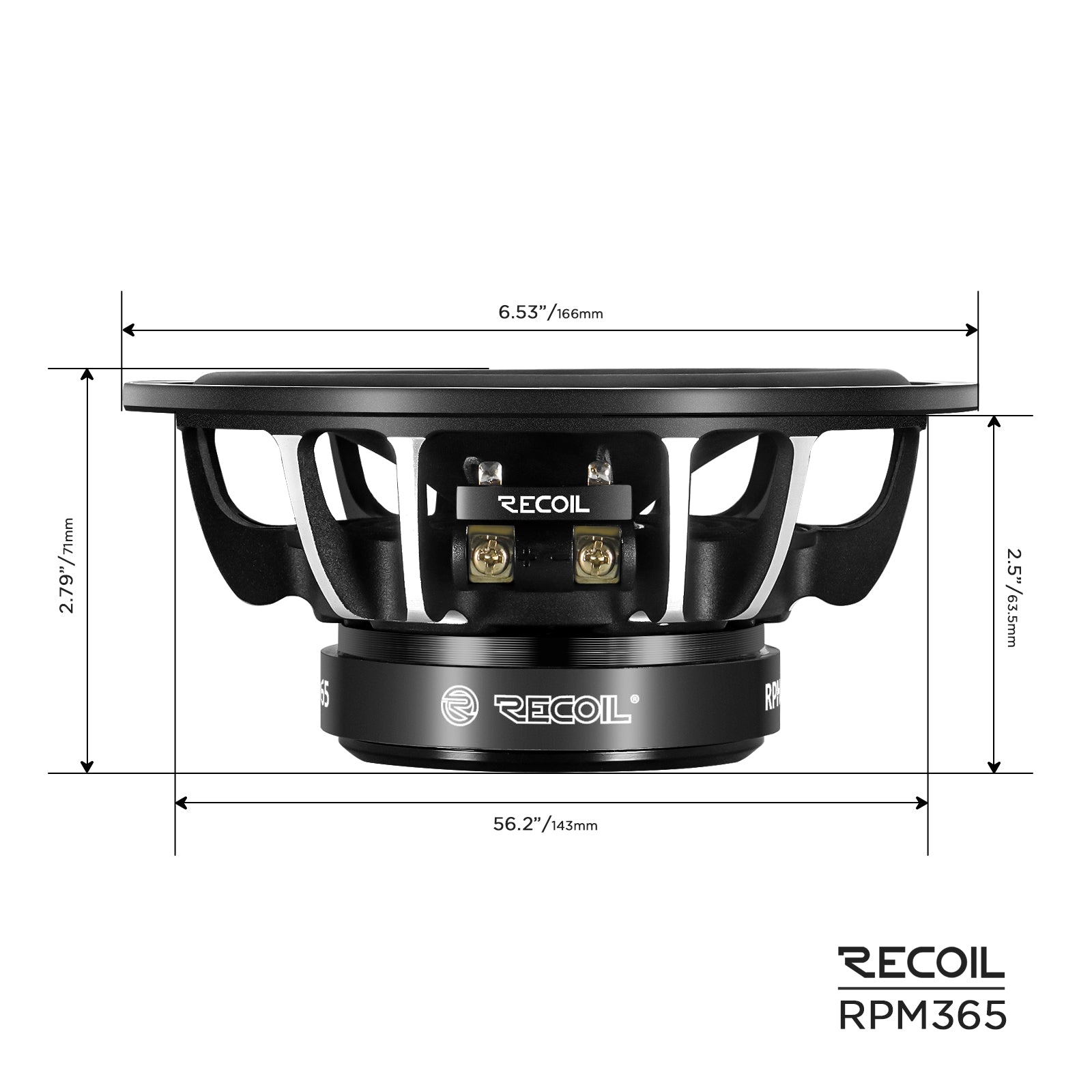RPM365 - 6.5 Inch 3 Way Component Speaker, Echo Pro Premium