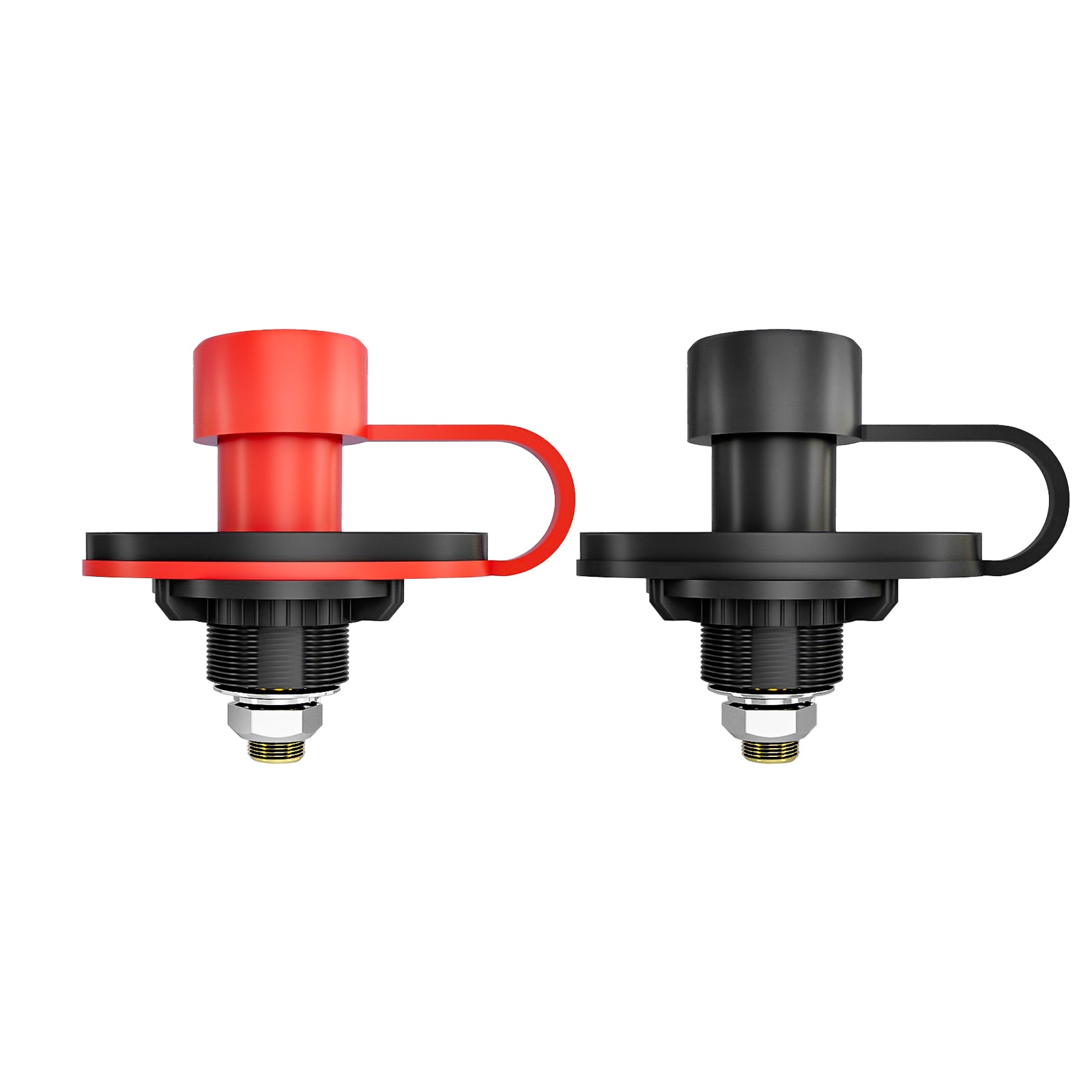 BJP - UTV Remote Battery Charging and Jump Posts, Battery Terminal Relocation Kits, Quick & Easy Charging, for UTV ATV Slingshot Car Trucks RV Tractor Boat, Red & Black Pair