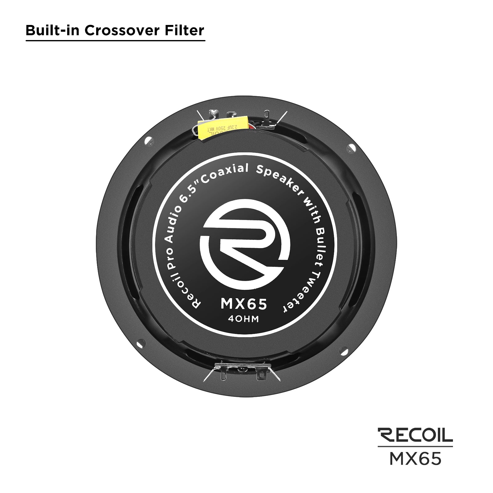 MX65 - Pair 6.5-inch 2-way Pro Audio Midrange Coaxial Speakers with Built-in Bullet Tweeters, Water Resistant, Grills Included