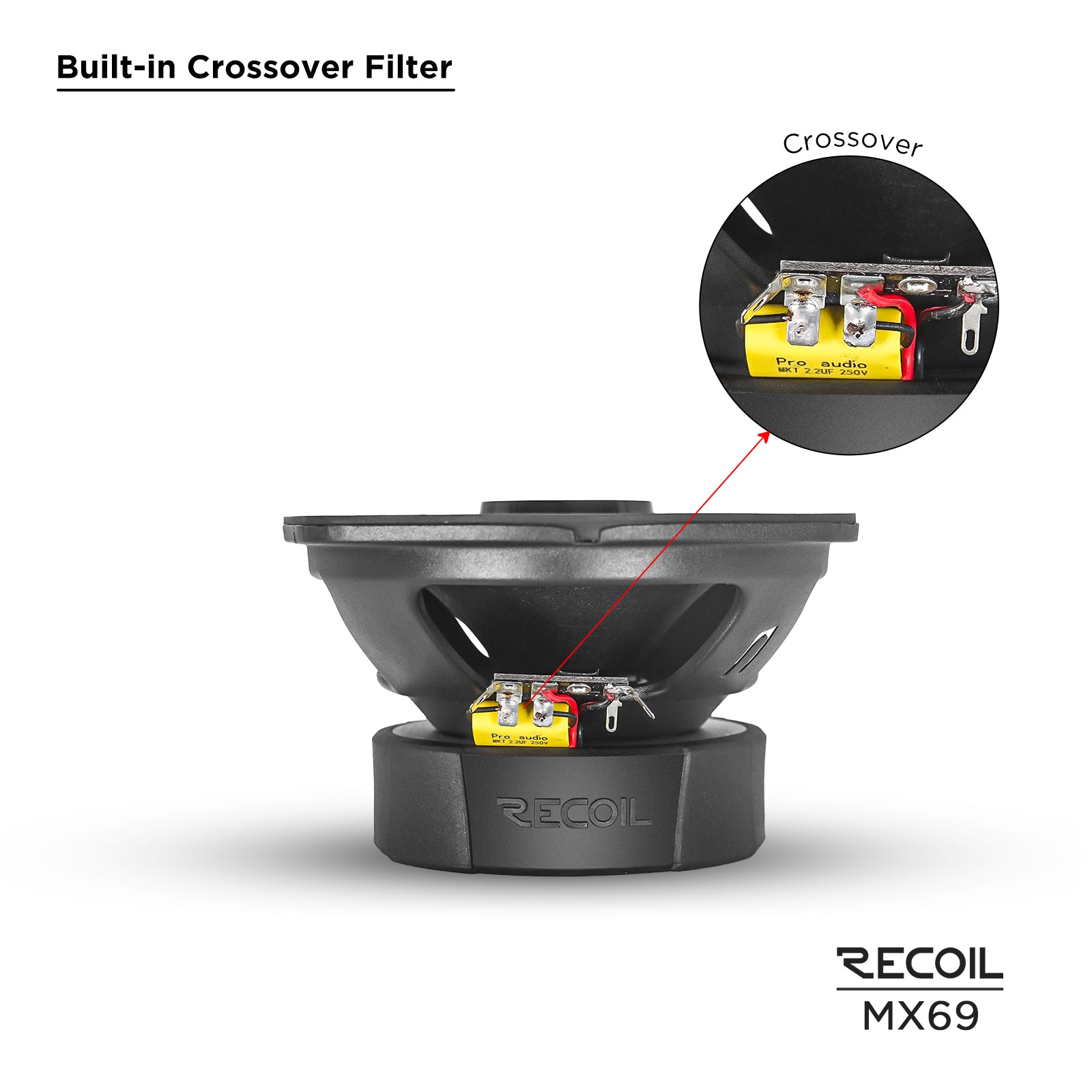 MX69 - Pair 6x9-inch 2-way Pro Audio High Output Midrange Coaxial Speakers with Built-in Bullet Tweeters