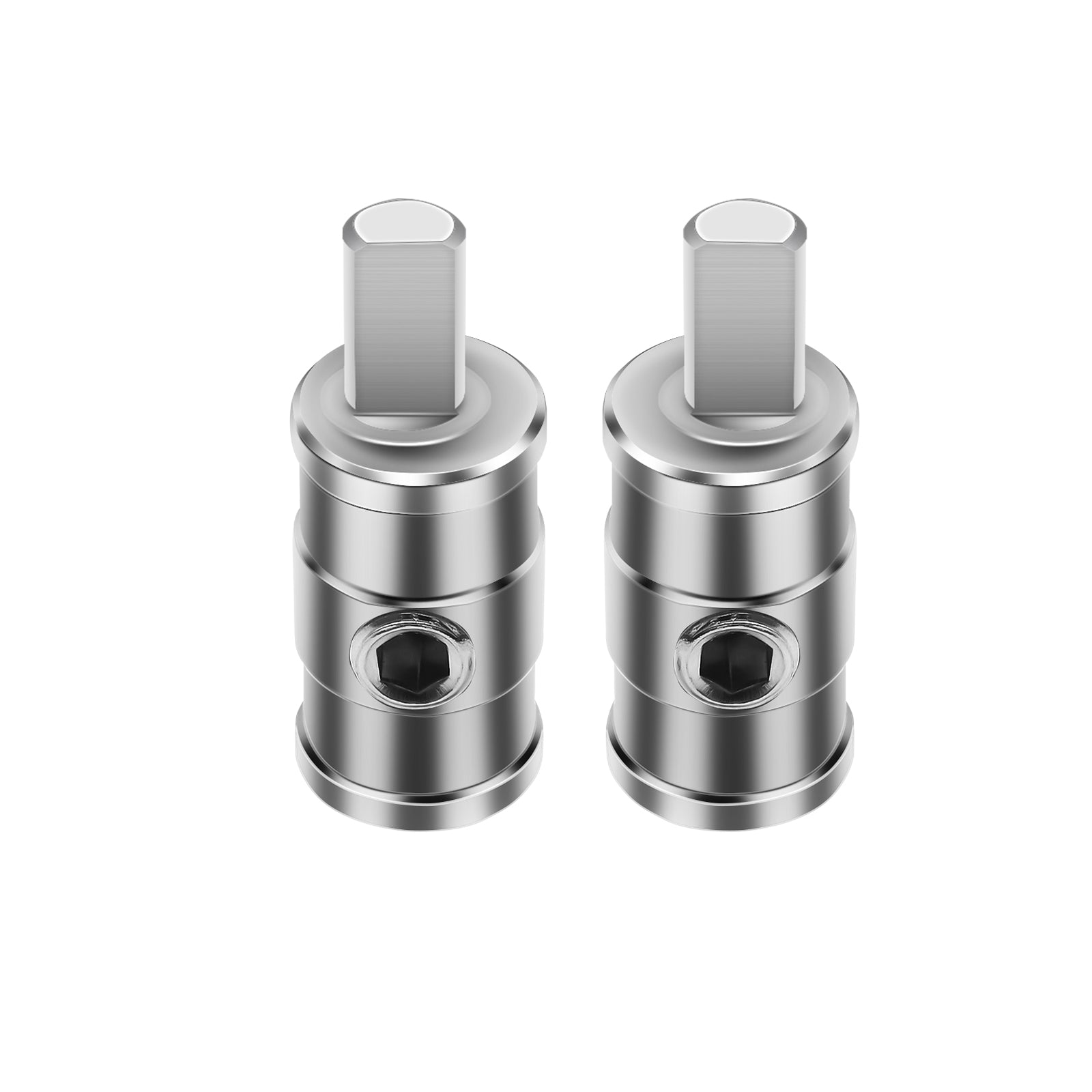 WI4P - Amplifier Power/ground Wire Input Brass 4 Gauge to 4 Gauge with Red/black Silicon Covers, Marine-grade Satin Chrome Finish, Pair