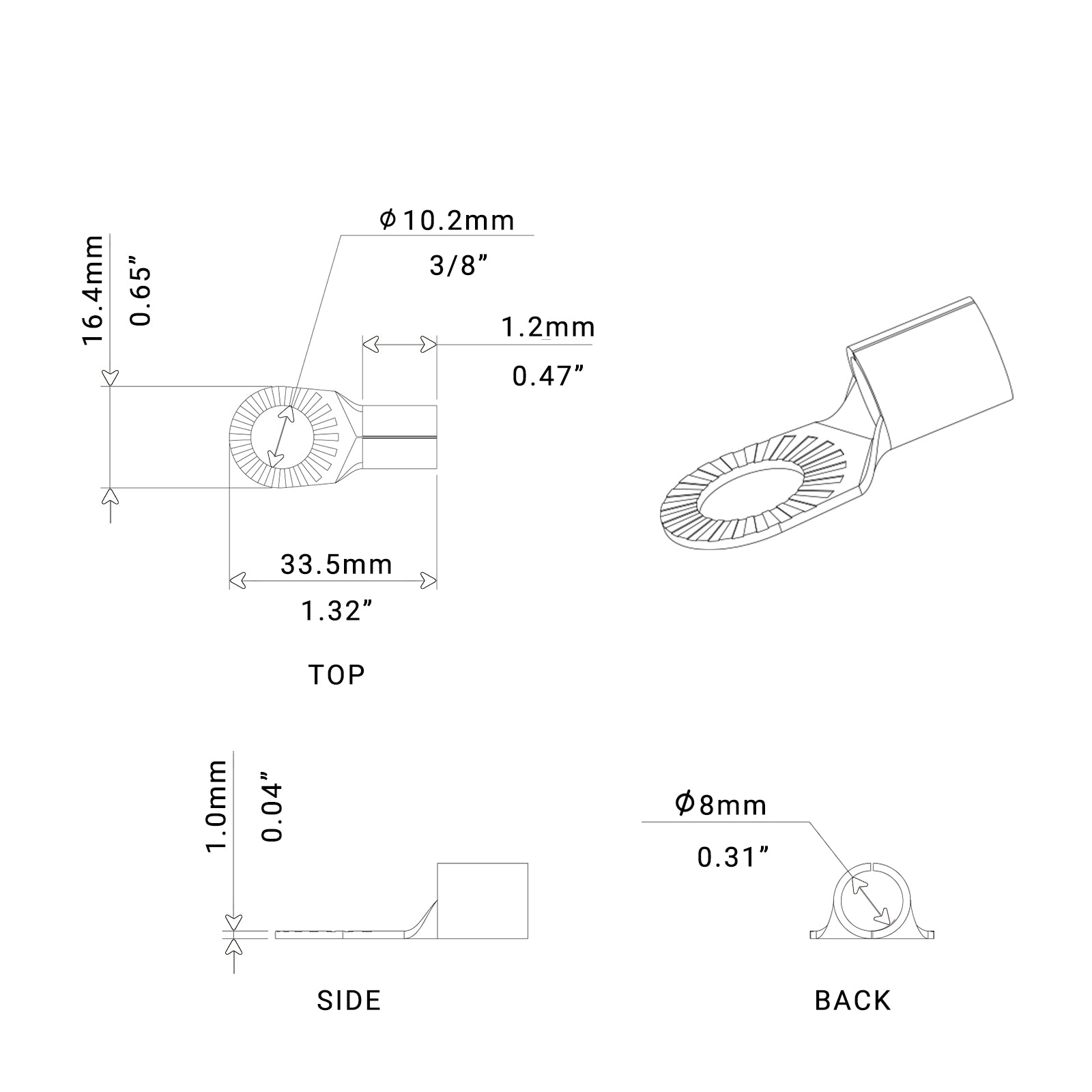 RT438-20 - 20pcs 4awg Copper Ring Terminals, 3/8” Ring Hole, Shiny Nickel Plated Crimp Ring Terminals with 20pcs Red & Black Soft Boots