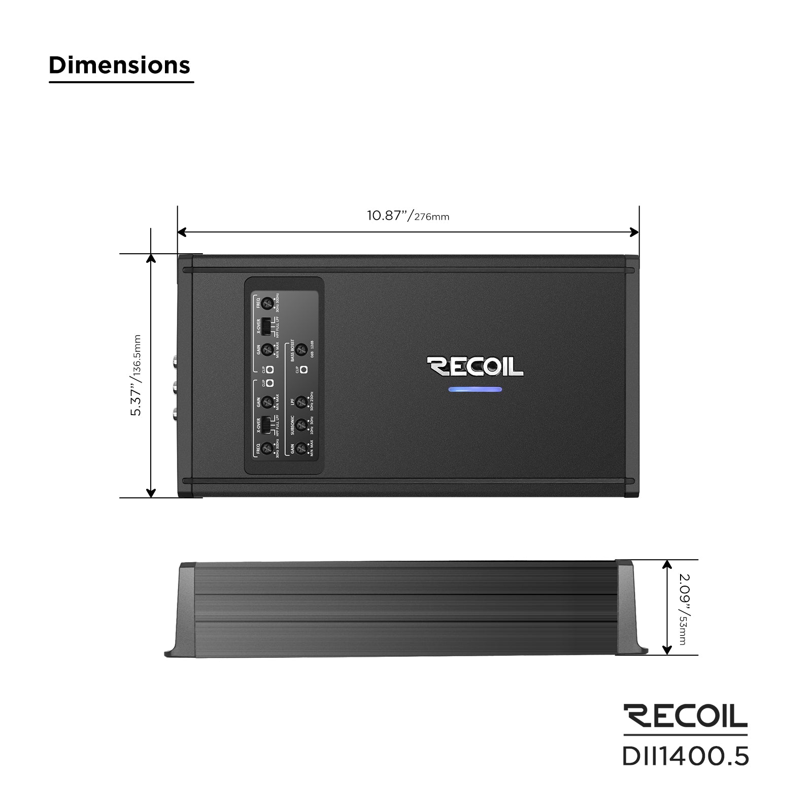 DII1400.5 - 1,400 Watts, Class-D, 5-channel Amplifier