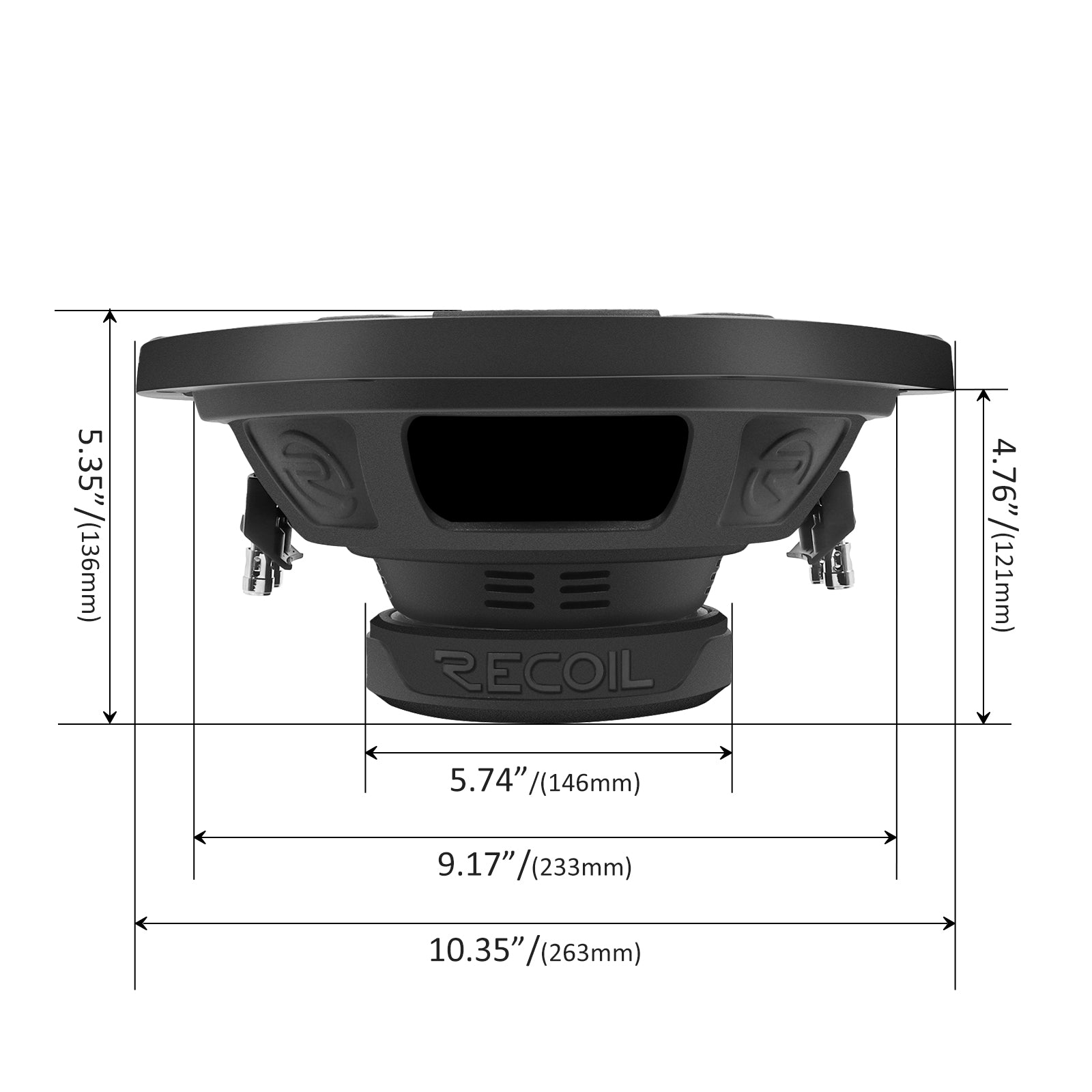 RW10D4 - Echo Series 10 Inch Subwoofer - 500 Watts Power Dual 4 OHM Voice Coil, 2" Black-coated 4 Layer High Temperature Voice Coil, Competition Grade Pressed Paper Cone