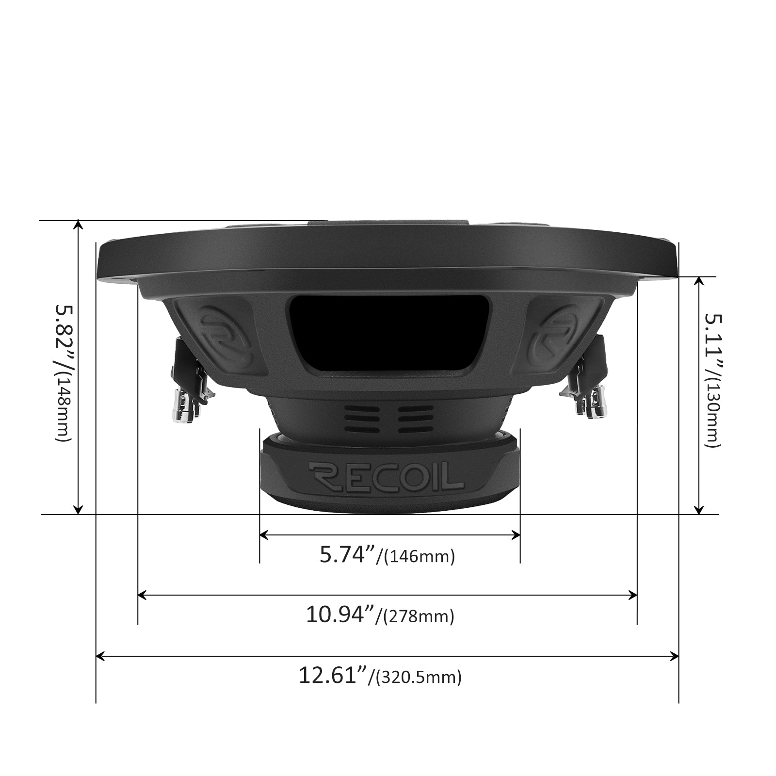 RW12D2 - Echo Series 12 Inch Subwoofer - 600 Watts Power Dual 2 OHM Voice Coil, 2" Black-coated 4 Layer High Temperature Voice Coil, Competition Grade Pressed Paper Cone