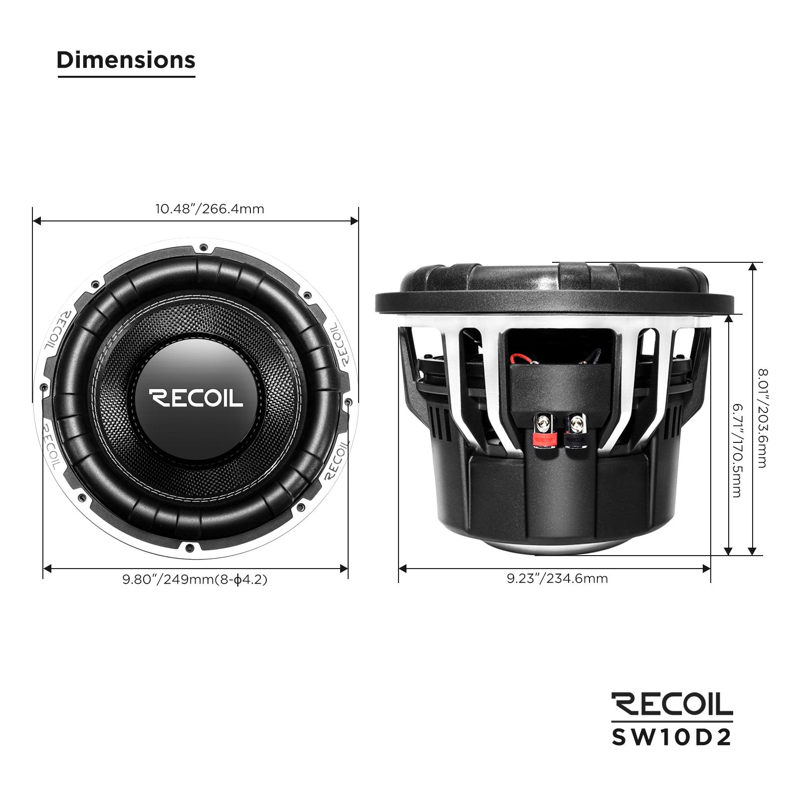 SW10D2 - 10-inch Dual 2-ohm Subwoofer