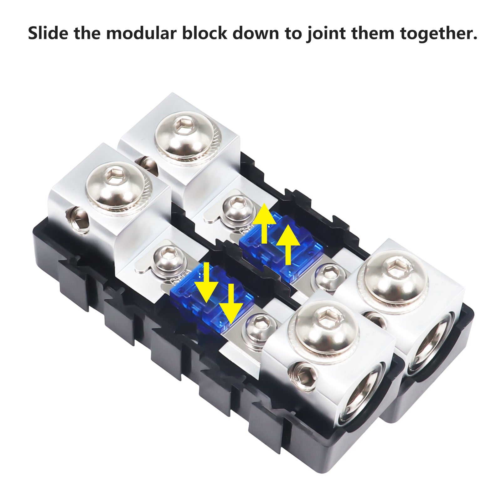 MFHA-2 - 2 Packs 0/2/4 Gauge Modular Inline ANL & Mini-anl Fuse Blocks with Jumper Bars to Create Distribution Block, Fuse and Negative Combo Blocks, 6pcs 60a, 80a, 100a Mini-anl Fuses Included19