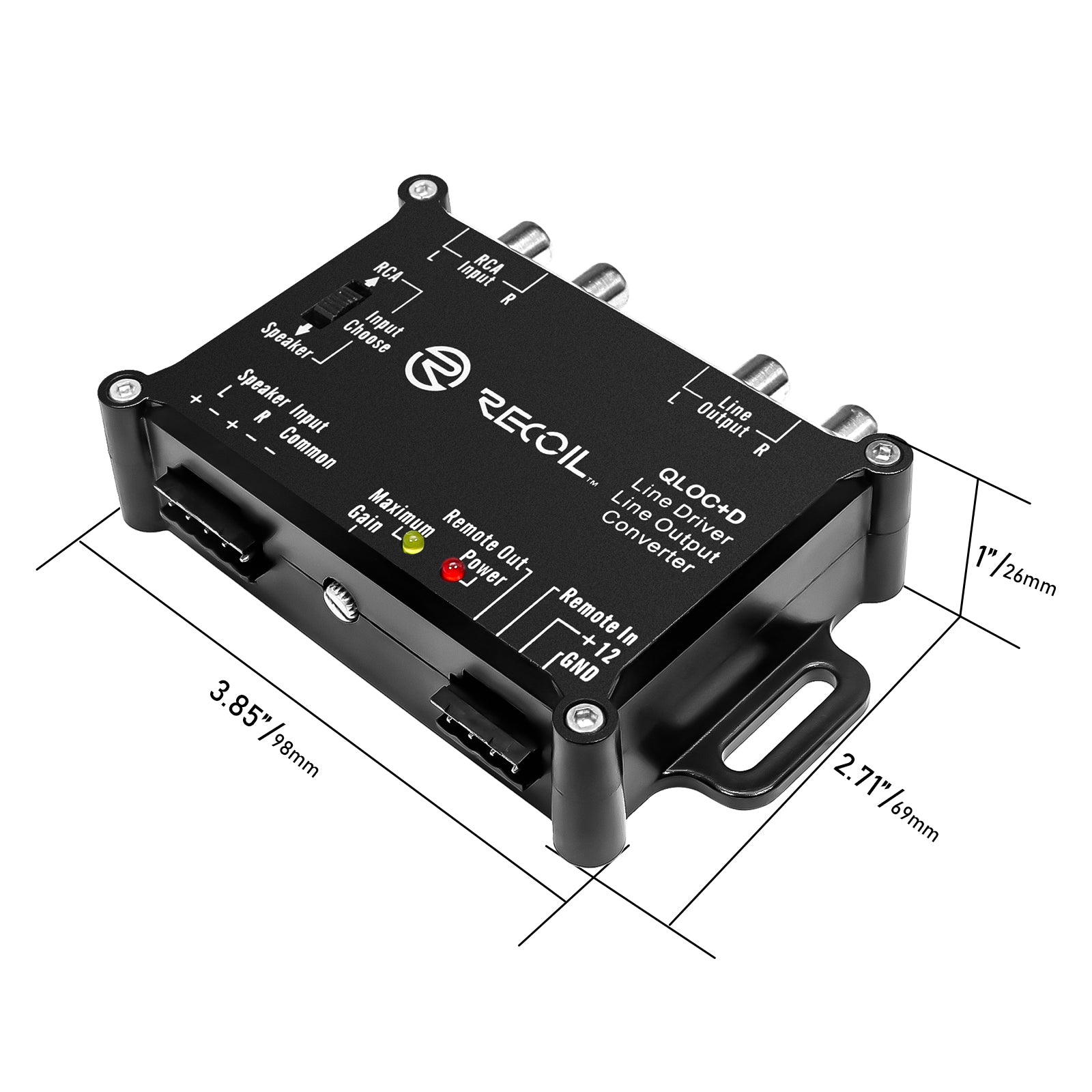 QLOCD - Active 2-channel Line Output Converter & Line Driver 2-in-1, 10v Line Output Signal with Auto Sense Remote Turn-on