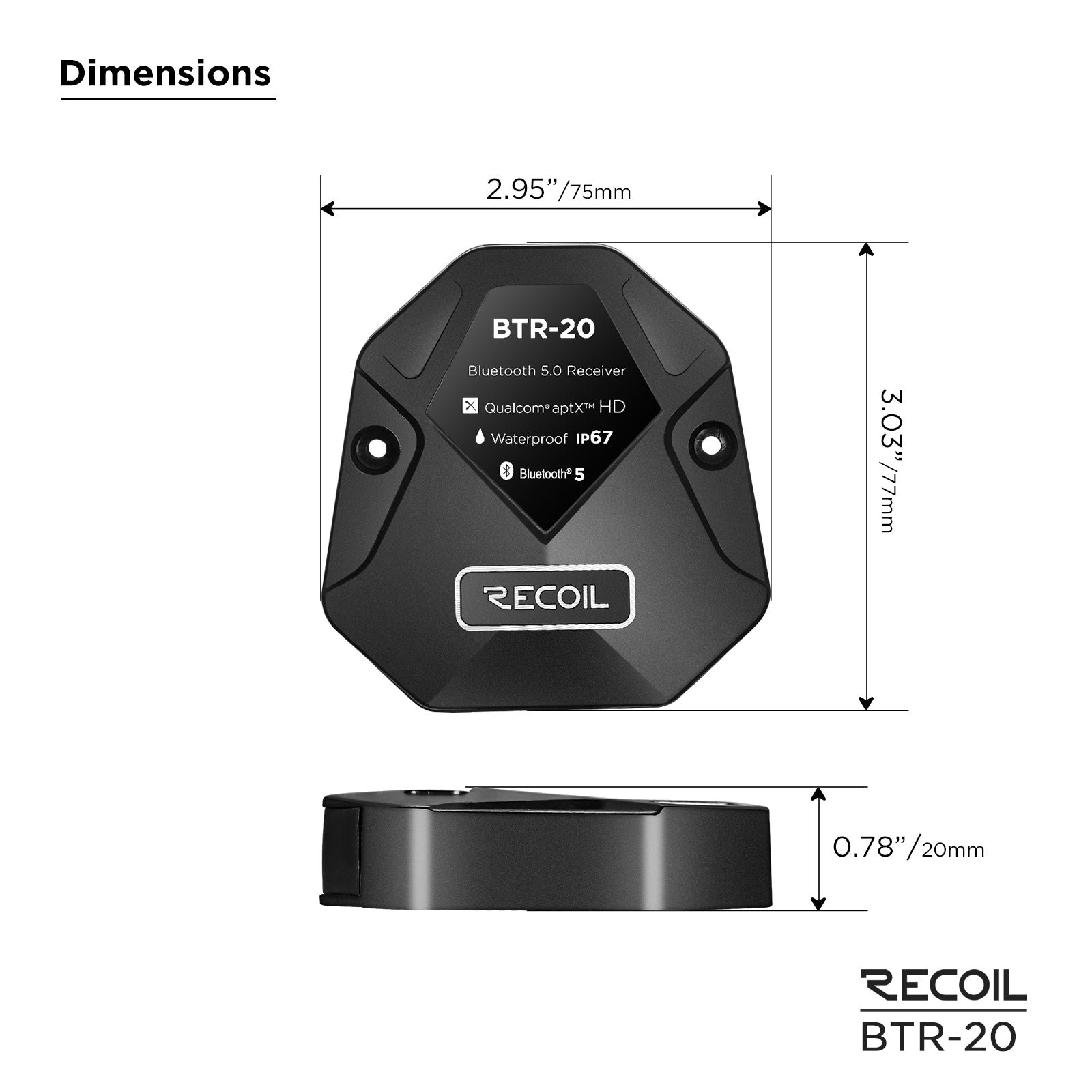 BTR20 - Waterproof Bluetooth Receiver