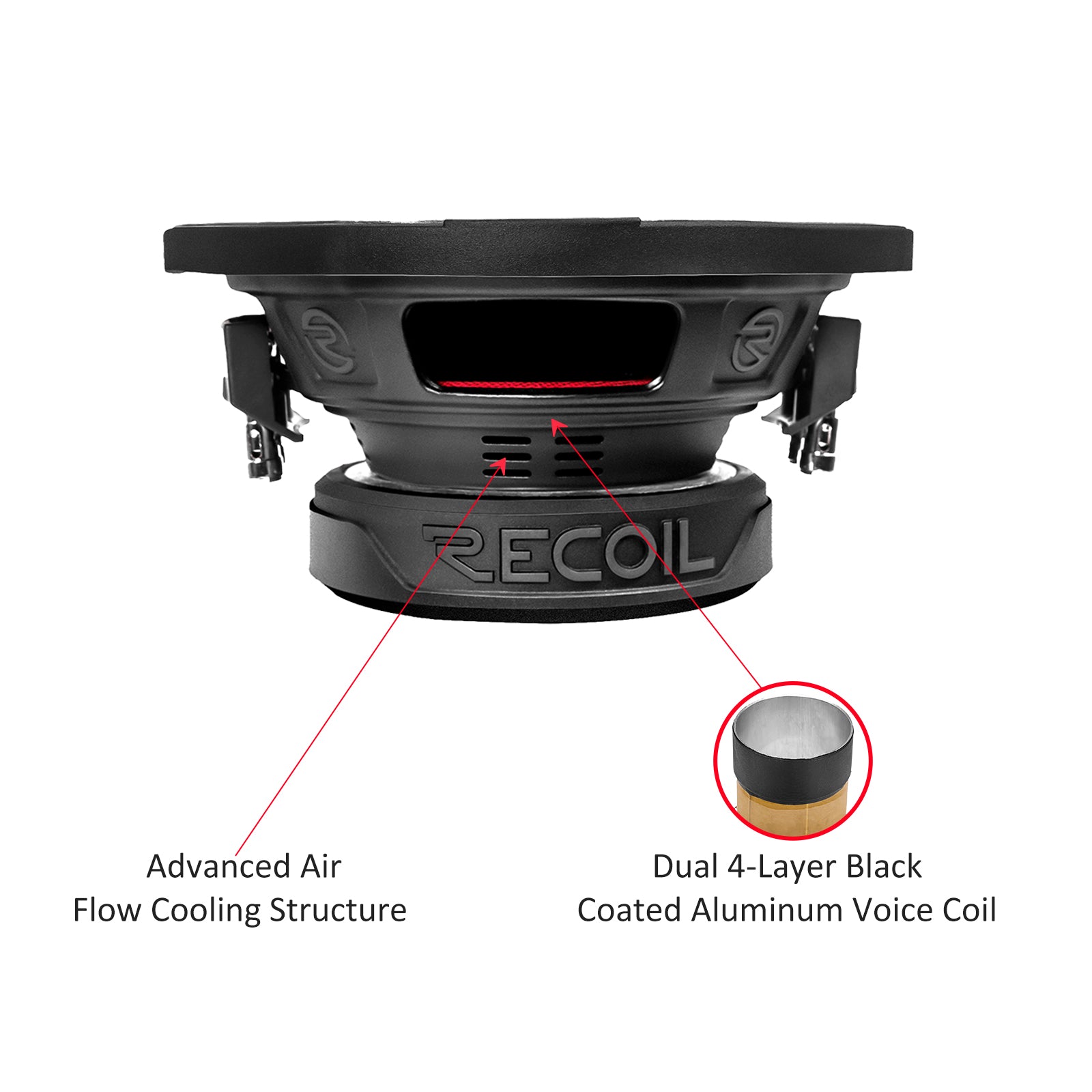 RW8D4 - Echo Series 8 Inch Subwoofer - 400 Watts Power Dual 4 OHM Voice Coil, Competition Grade Pressed Paper Cone