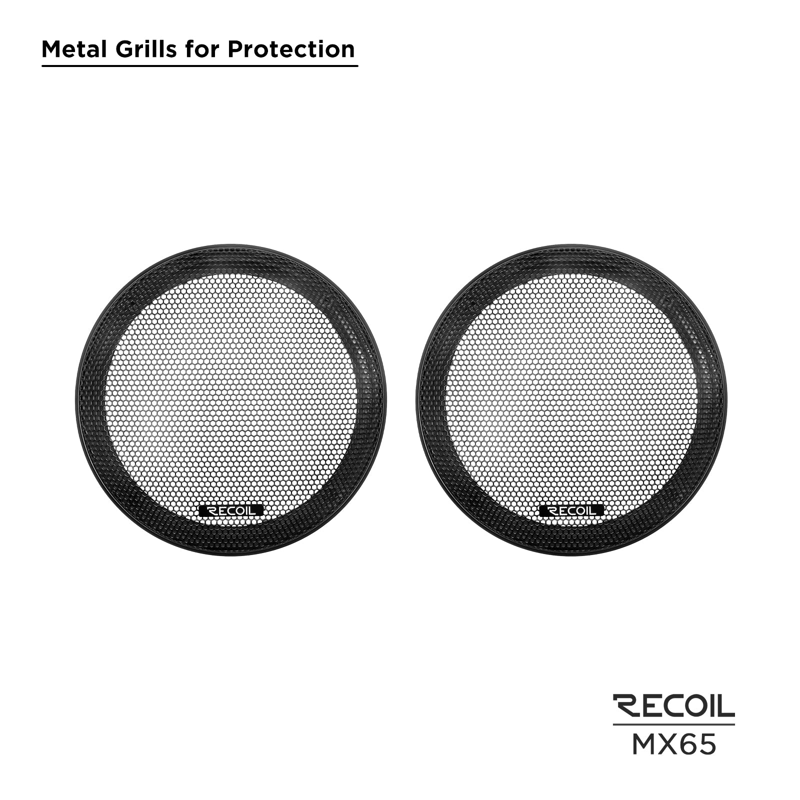 MX65 - Pair 6.5-inch 2-way Pro Audio Midrange Coaxial Speakers with Built-in Bullet Tweeters, Water Resistant, Grills Included