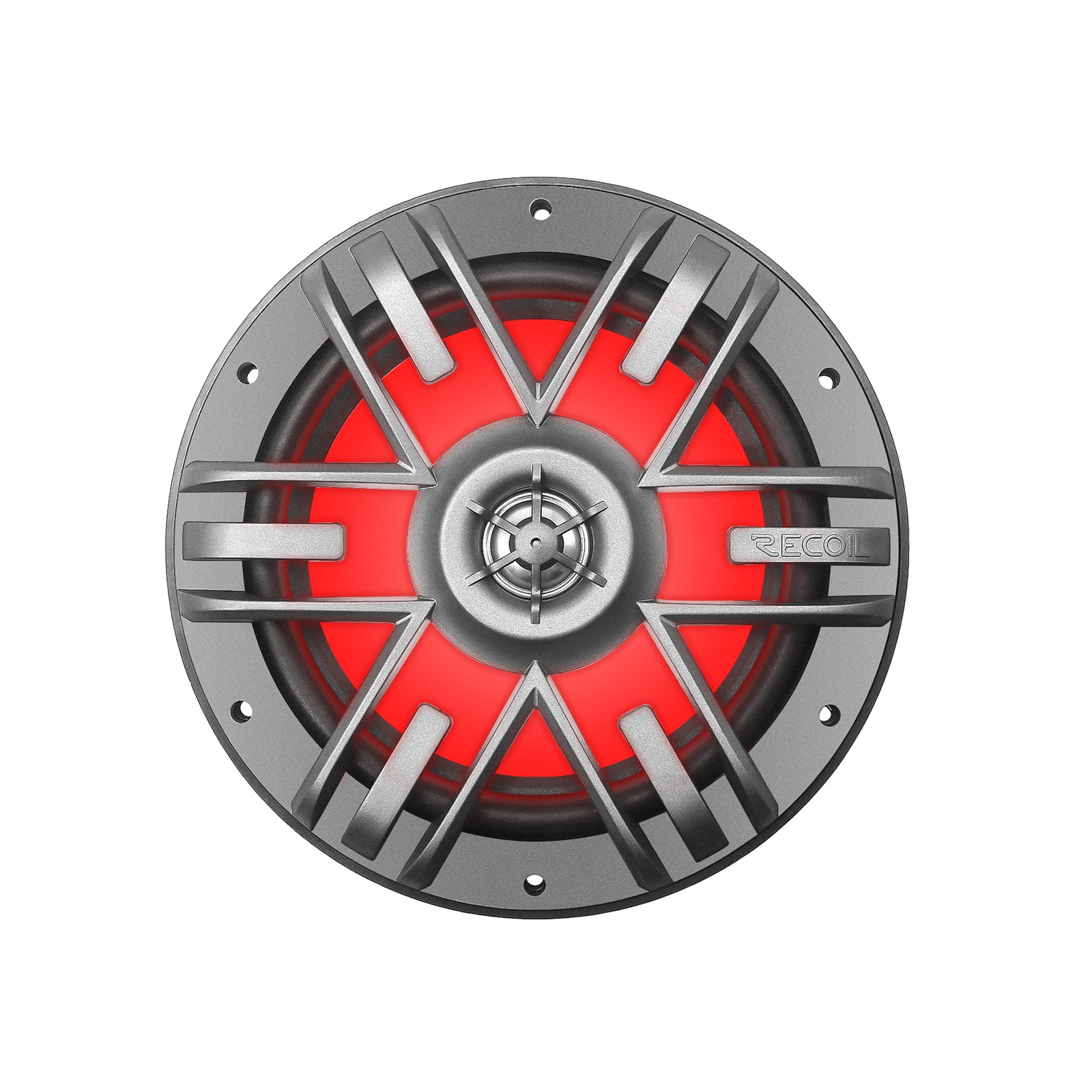 M1-65 - M1 Series 6.5 Inch 2-way Marine Boat & Utv/atv Coaxial Speakers with Built-in RGB LED Lighting, One Pair of Each Dark Silver and White Grilles